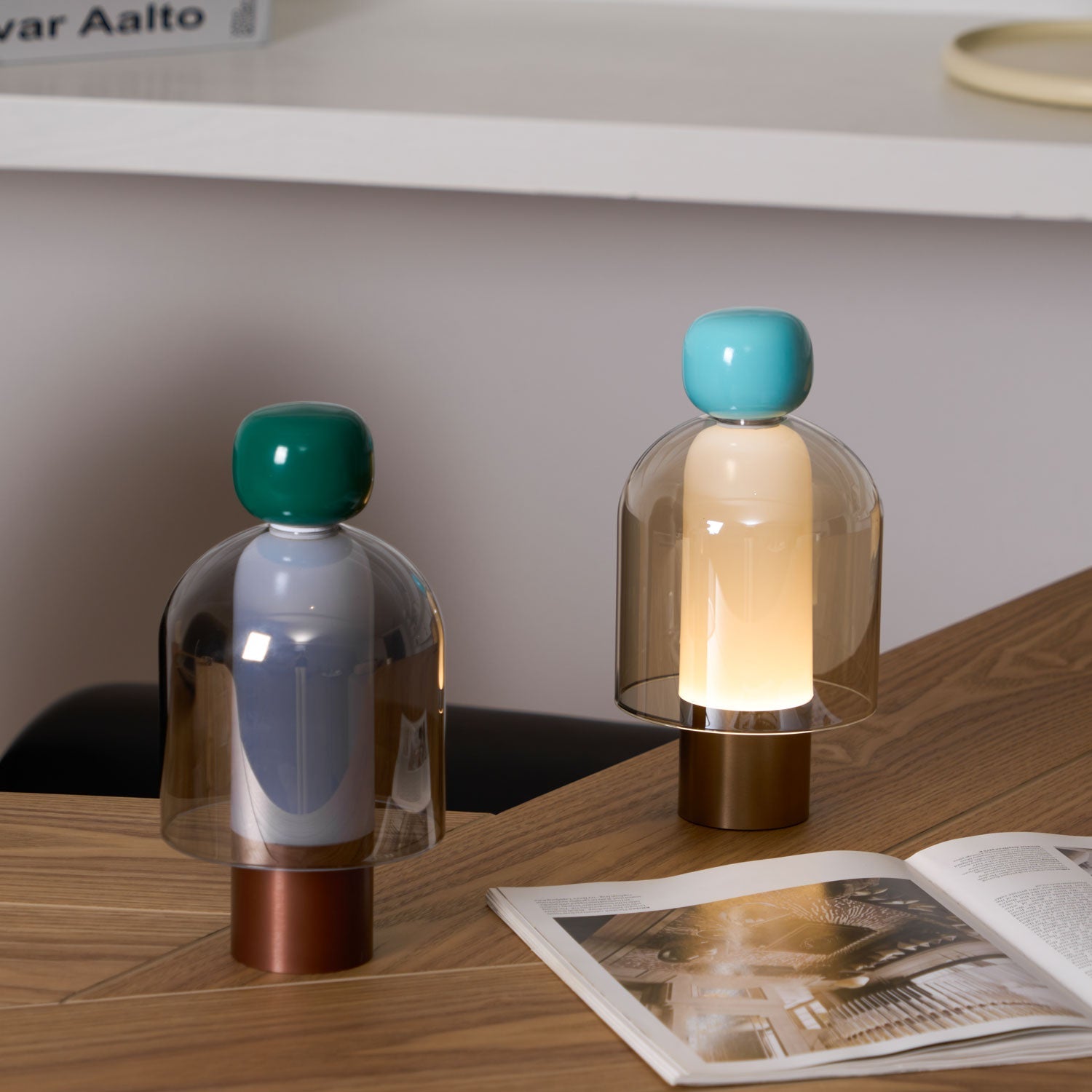 Nara Glass Artistic Table Lamp-Neutral Decor