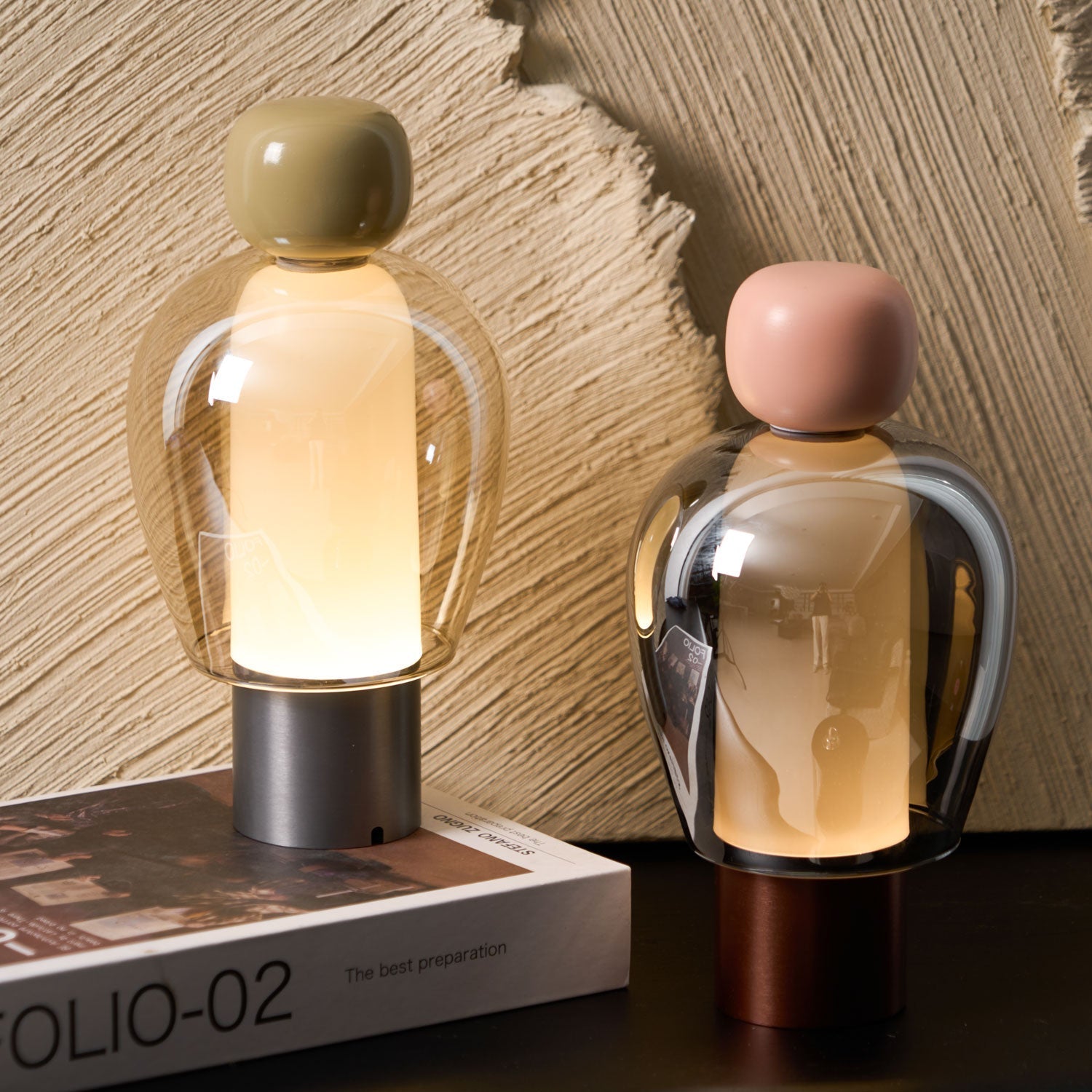 Nara Glass Artistic Table Lamp-Neutral Decor