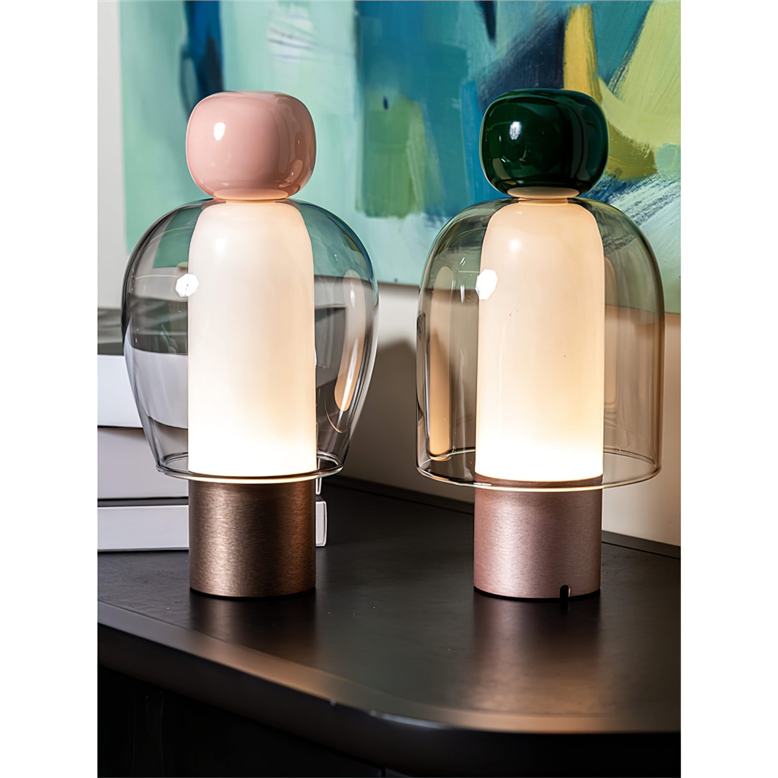 Nara Glass Artistic Table Lamp-Neutral Decor