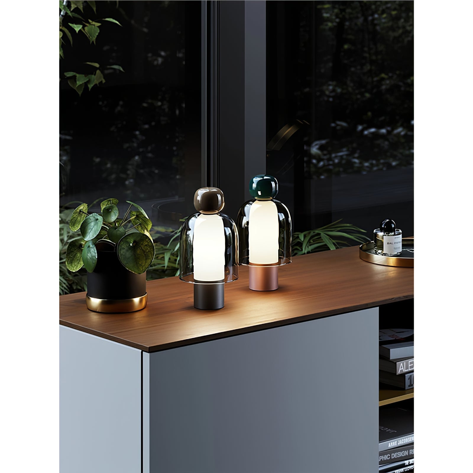Nara Glass Artistic Table Lamp-Neutral Decor