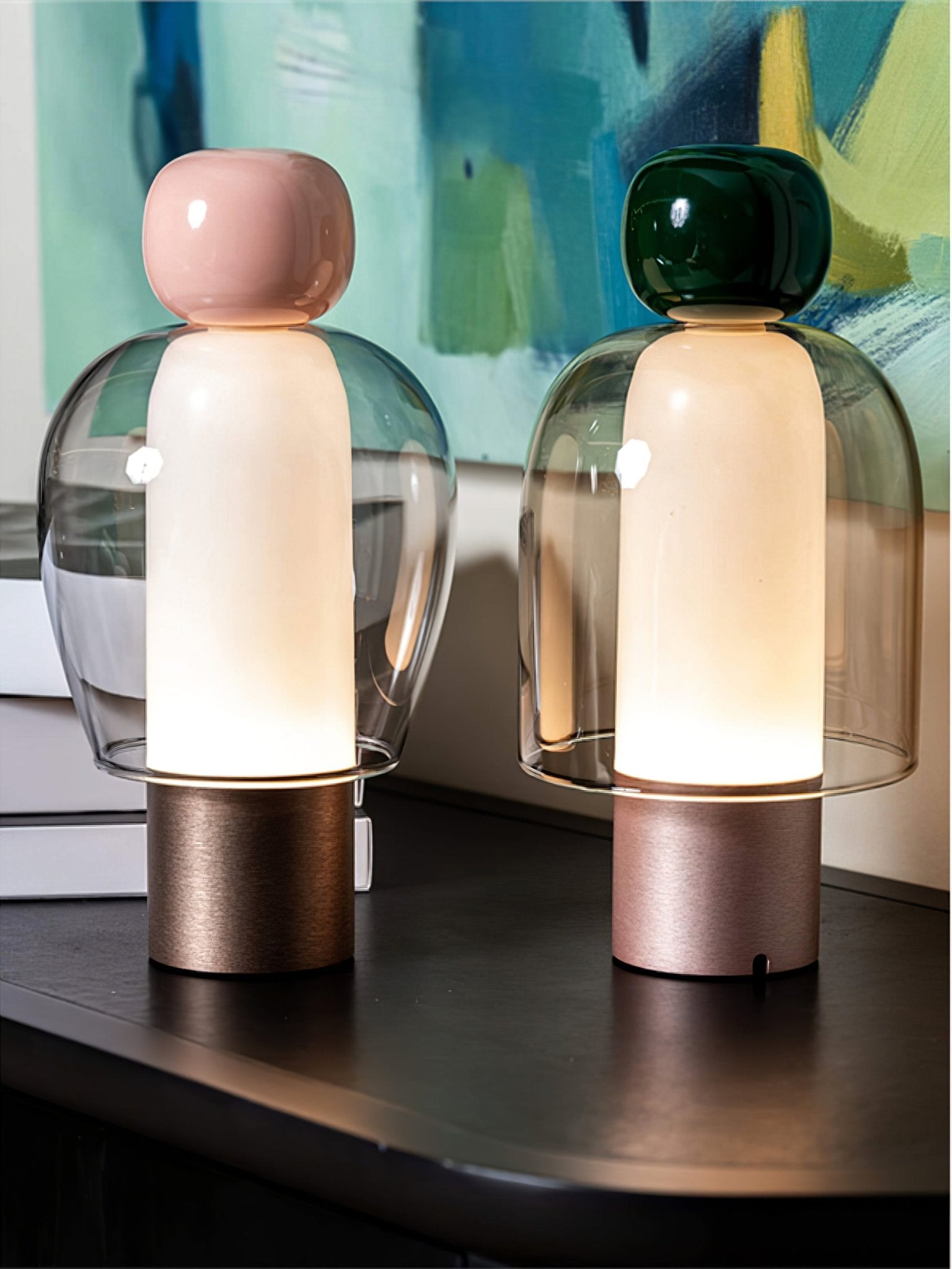Nara Glass Artistic Table Lamp-Neutral Decor