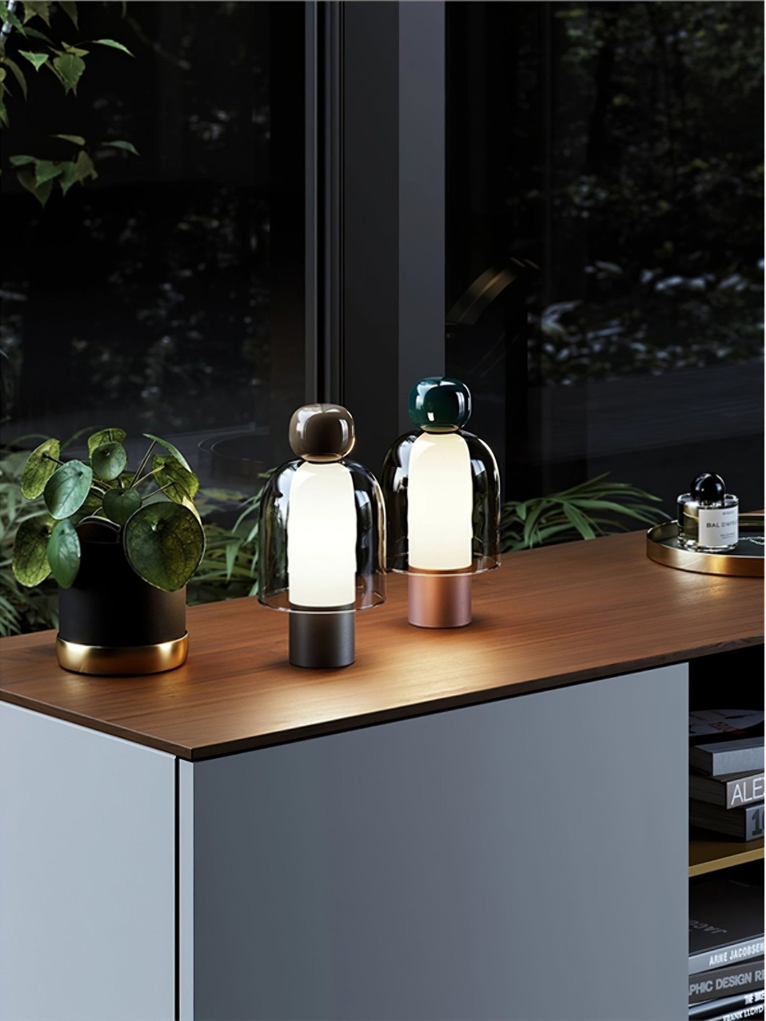 Nara Glass Artistic Table Lamp-Neutral Decor