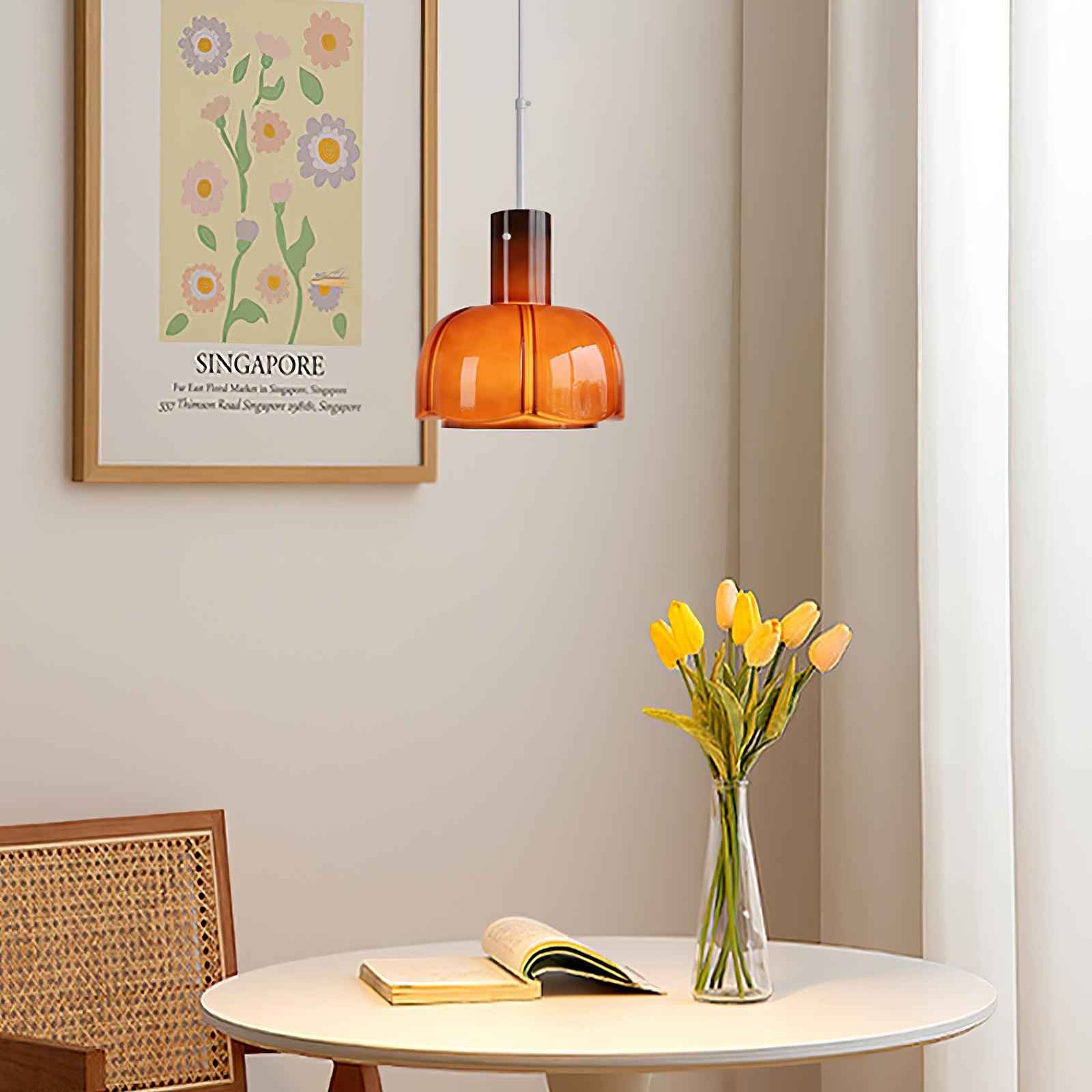 Zentara Glass Contemporary Pendant Light-Neutral Decor