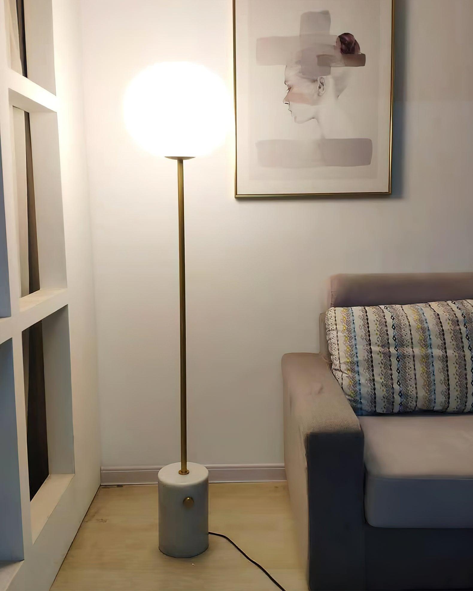 Iloryra Column-Base Travertine Floor Lamp-Neutral Decor