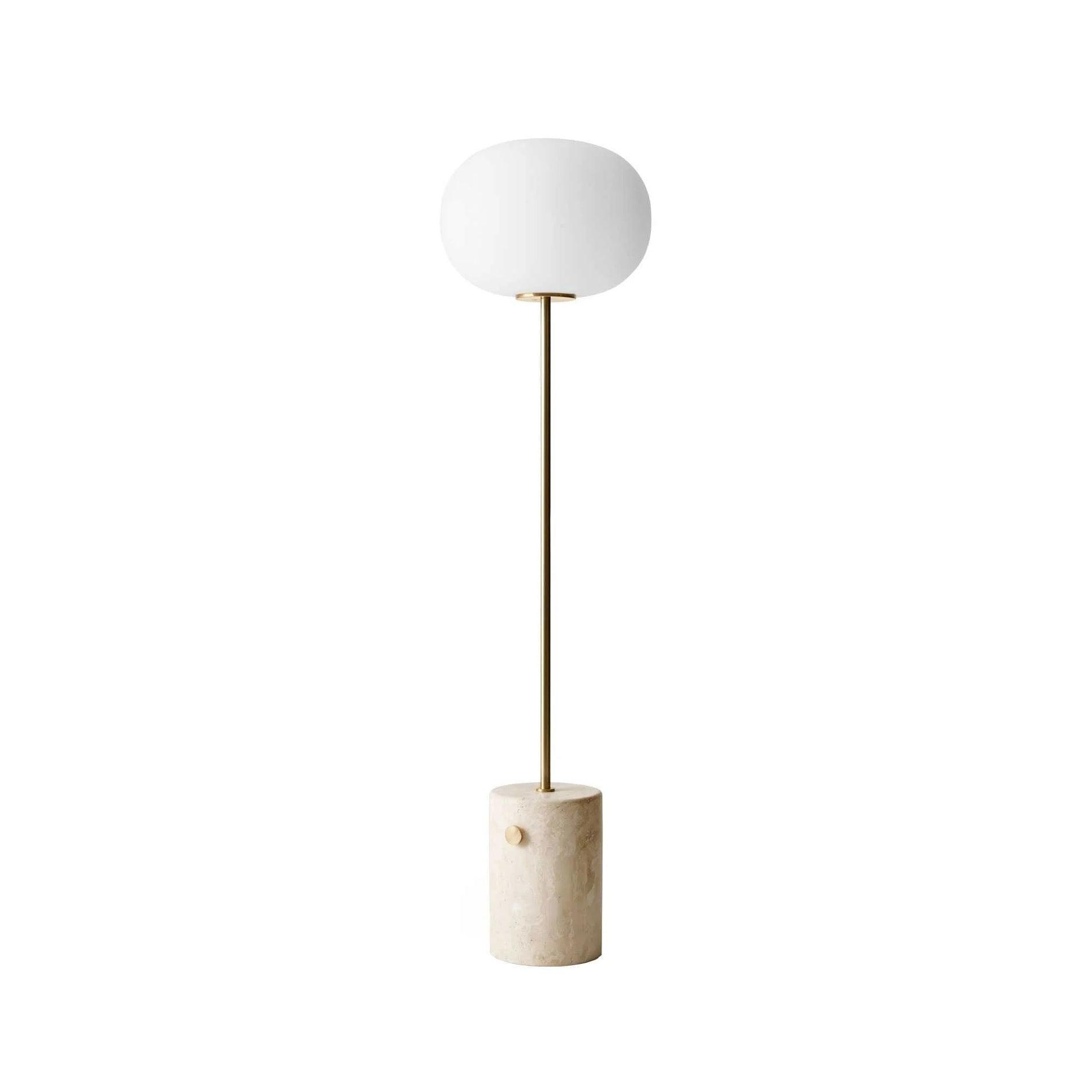 Iloryra Column-Base Travertine Floor Lamp-Neutral Decor