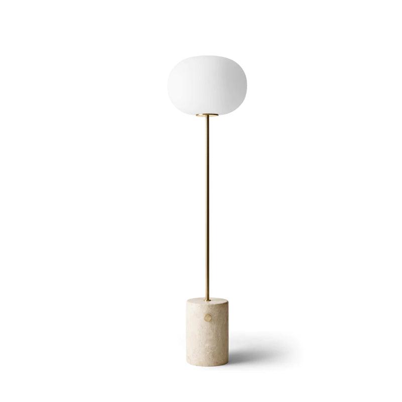 Iloryra Column-Base Travertine Floor Lamp-Neutral Decor