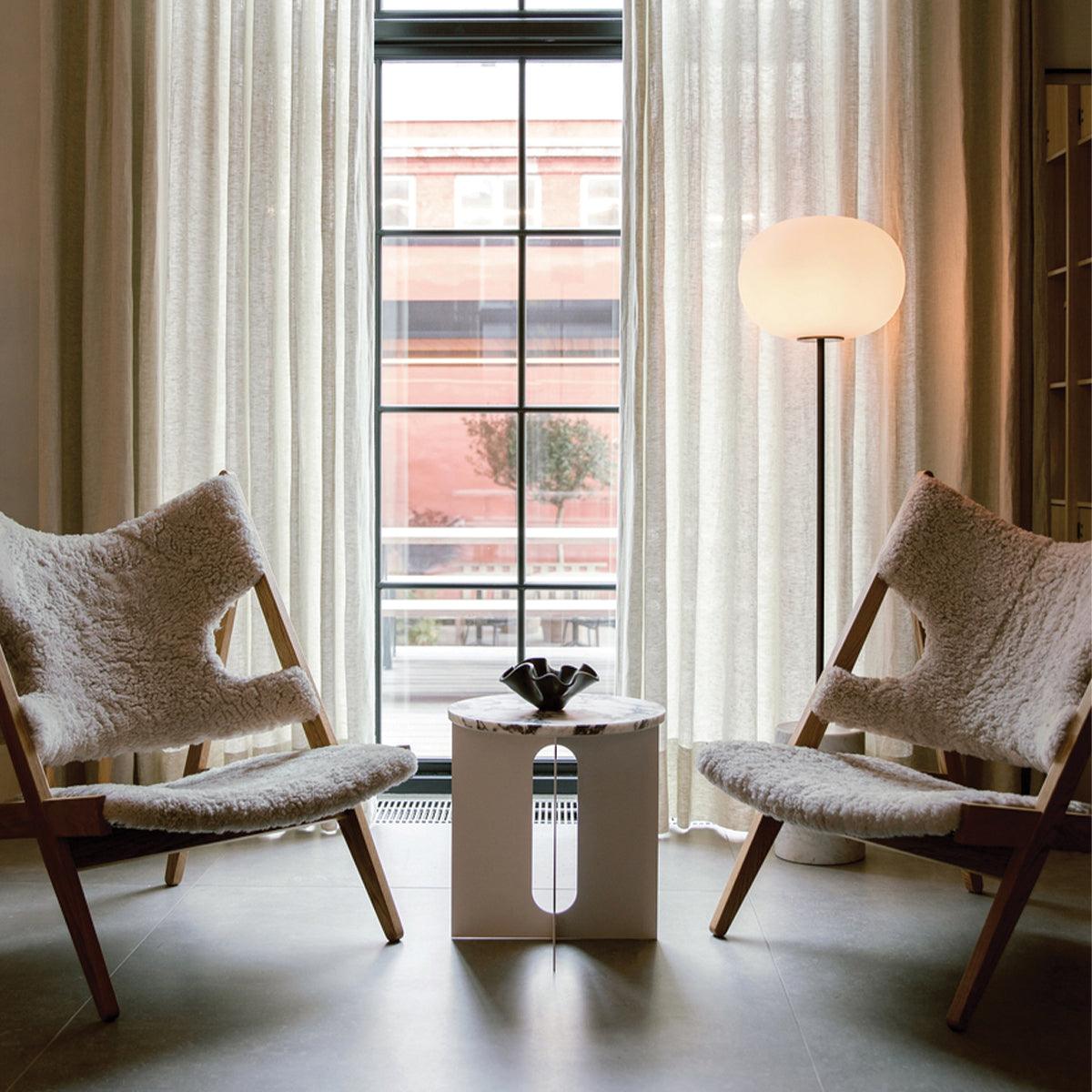 Iloryra Column-Base Travertine Floor Lamp-Neutral Decor