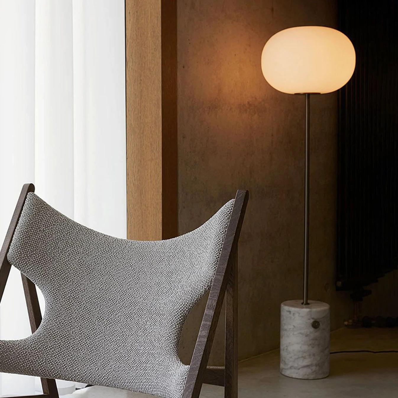 Iloryra Column-Base Travertine Floor Lamp-Neutral Decor