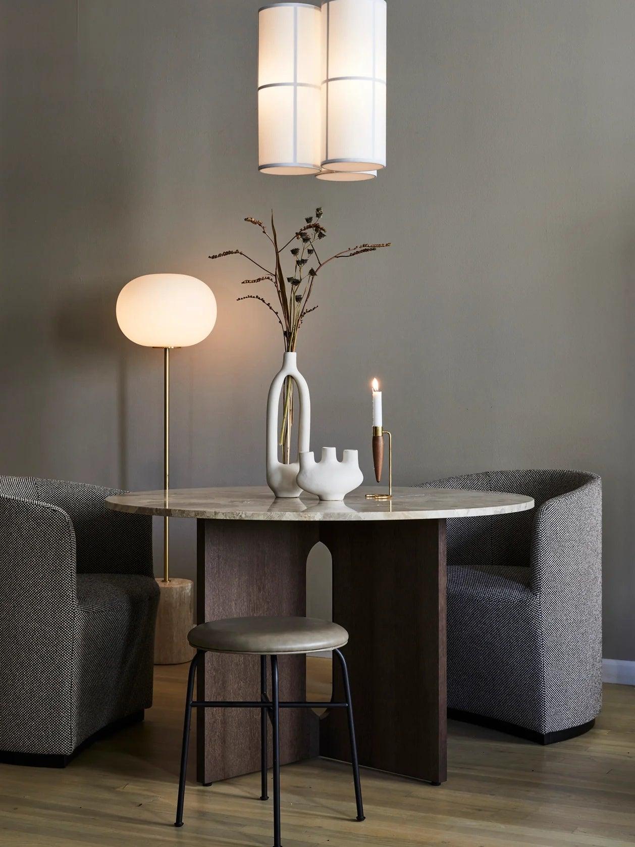 Iloryra Column-Base Travertine Floor Lamp-Neutral Decor