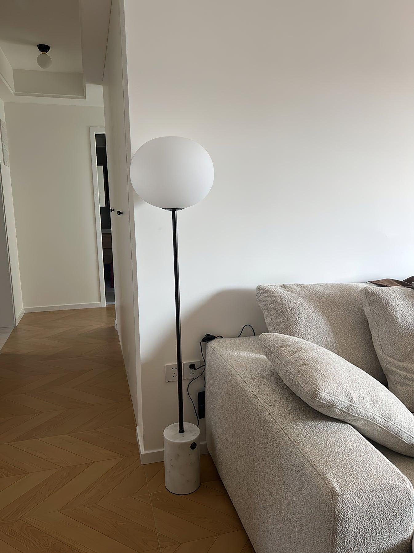 Iloryra Column-Base Travertine Floor Lamp-Neutral Decor