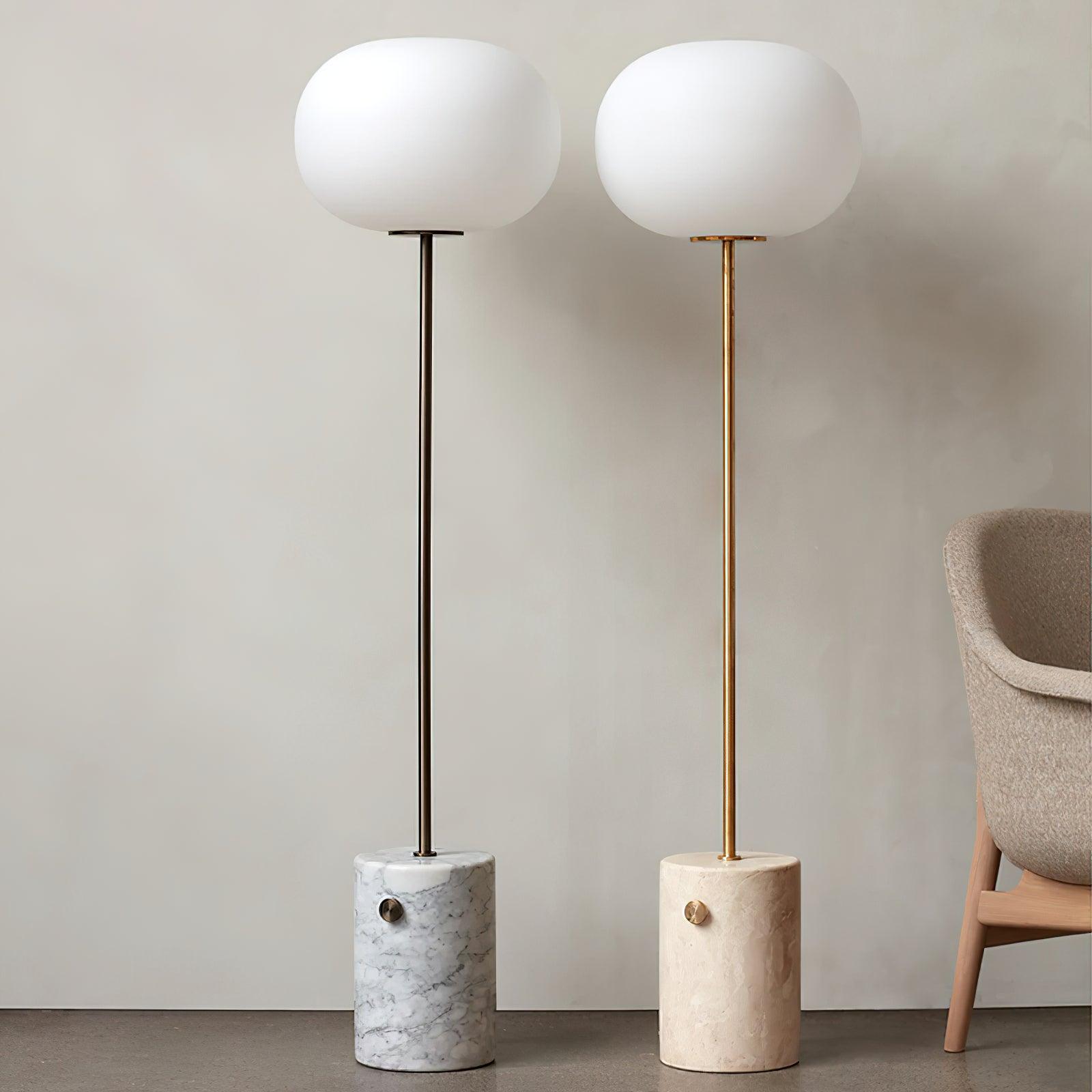 Iloryra Column-Base Travertine Floor Lamp-Neutral Decor