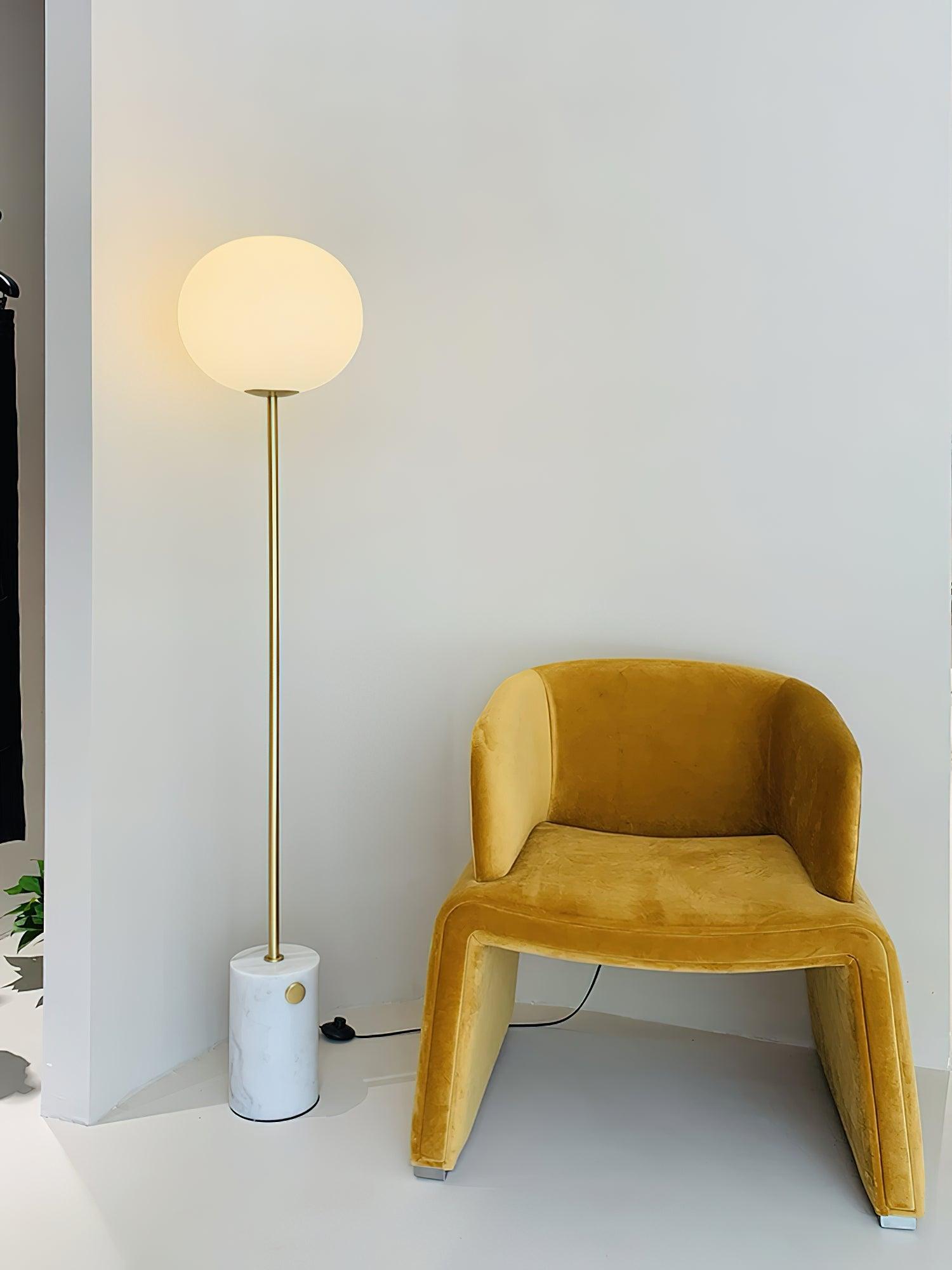Iloryra Column-Base Travertine Floor Lamp-Neutral Decor