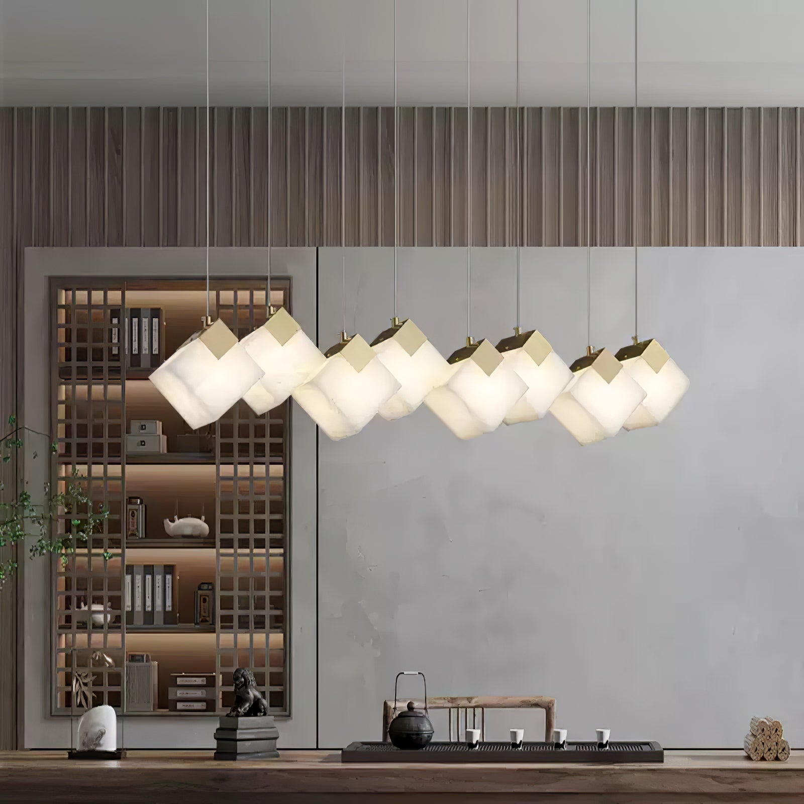 Vevariel Linear Alabaster Pendant Light-Neutral Decor