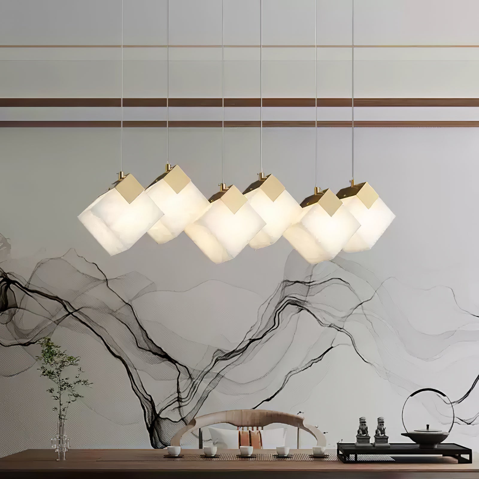 Vevariel Linear Alabaster Pendant Light-Neutral Decor