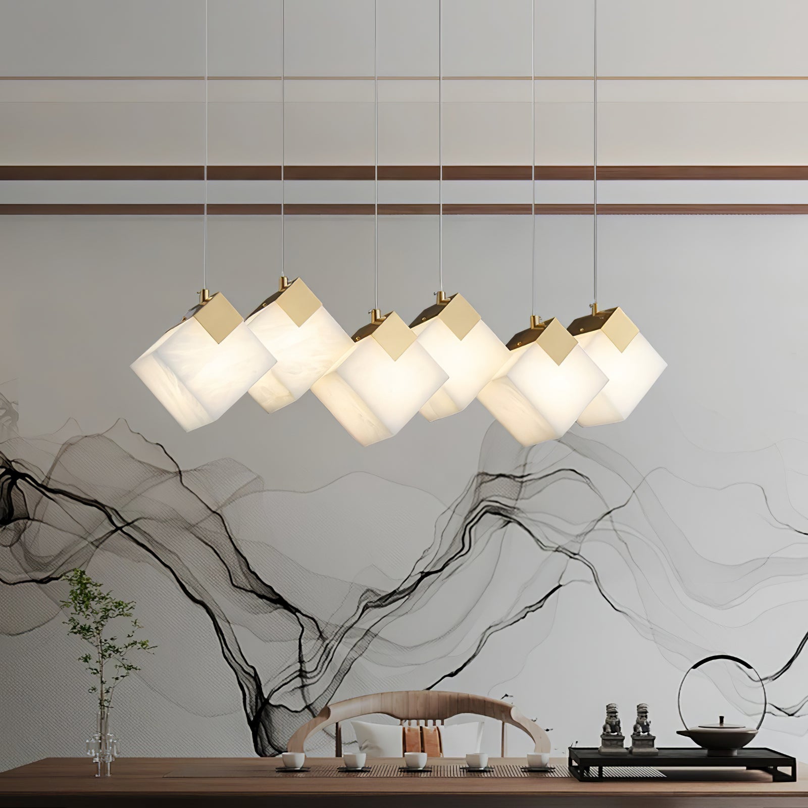 Vevariel Linear Alabaster Pendant Light-Neutral Decor