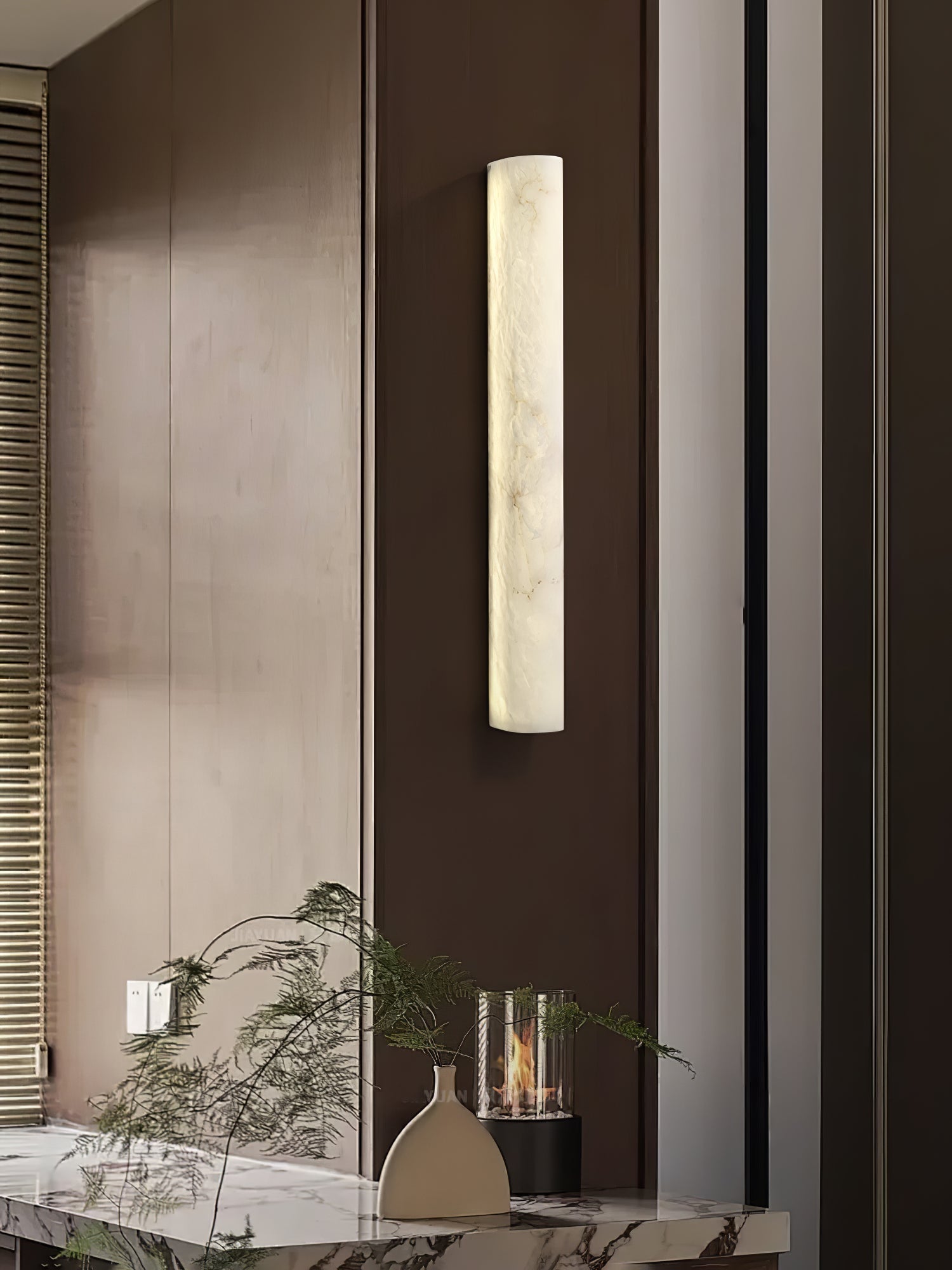 Veyaen Alabaster Wall Light-Neutral Decor