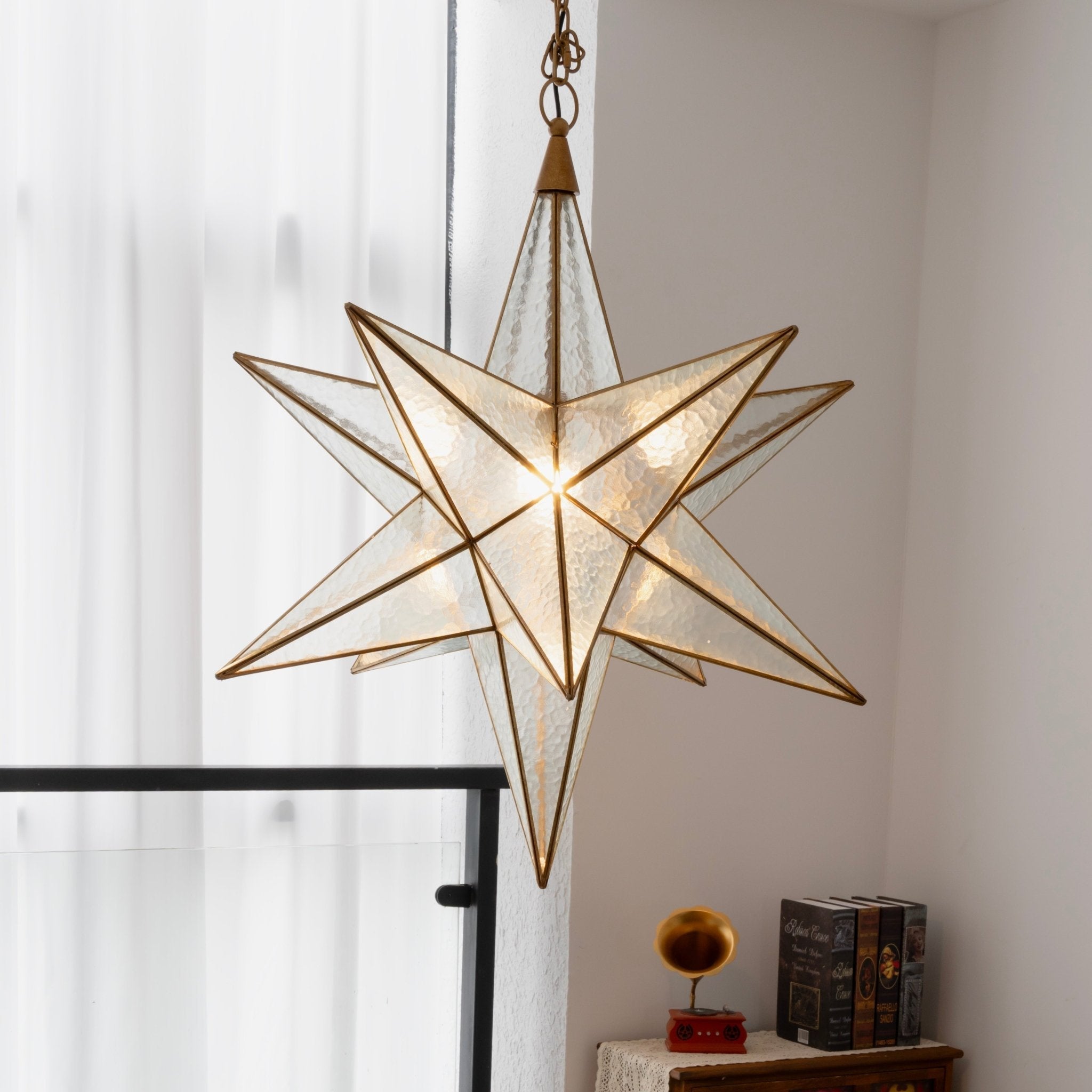 Sotr Elegant Glass Star Chandelier-Neutral Decor