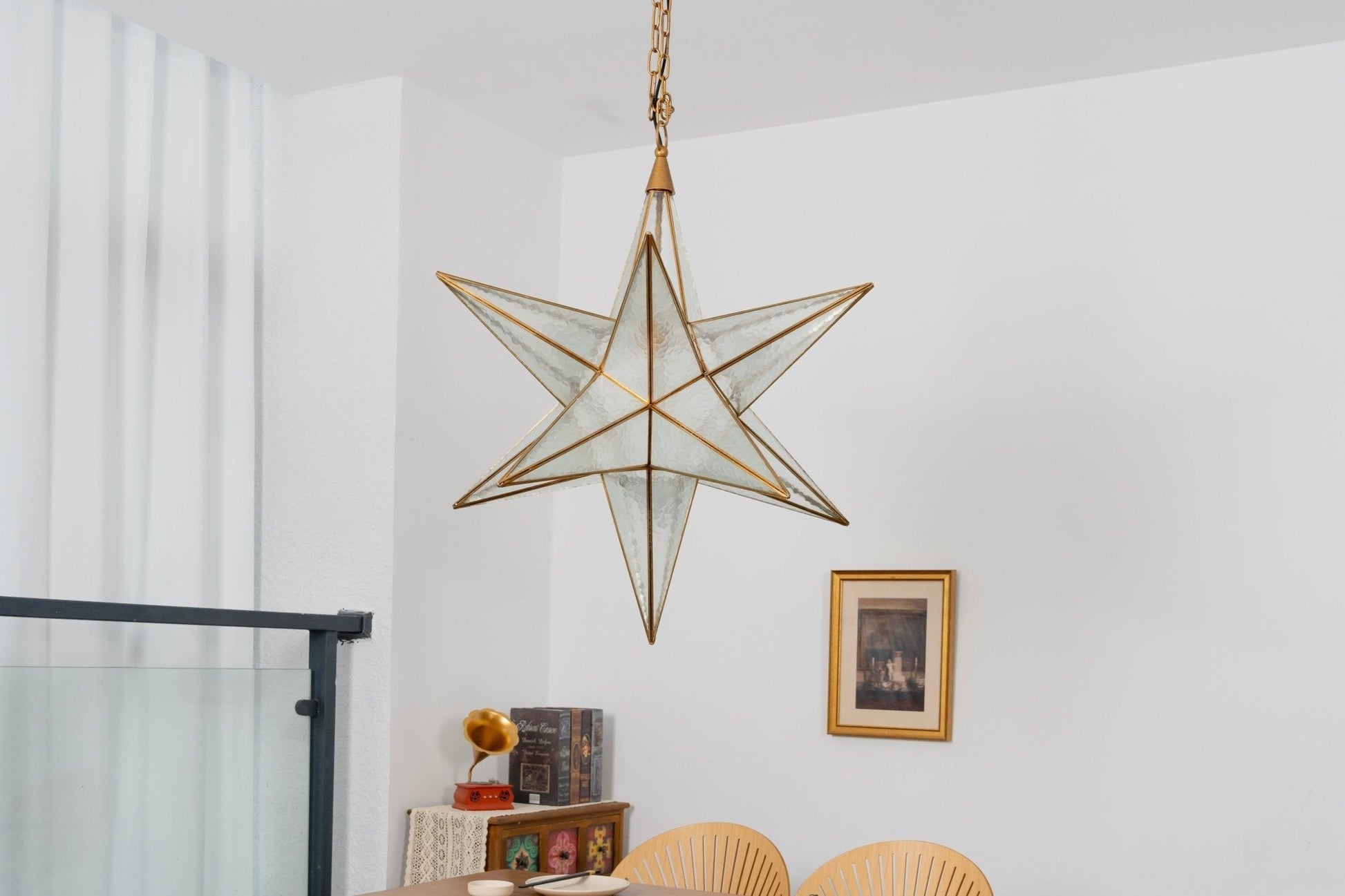 Sotr Elegant Glass Star Chandelier-Neutral Decor