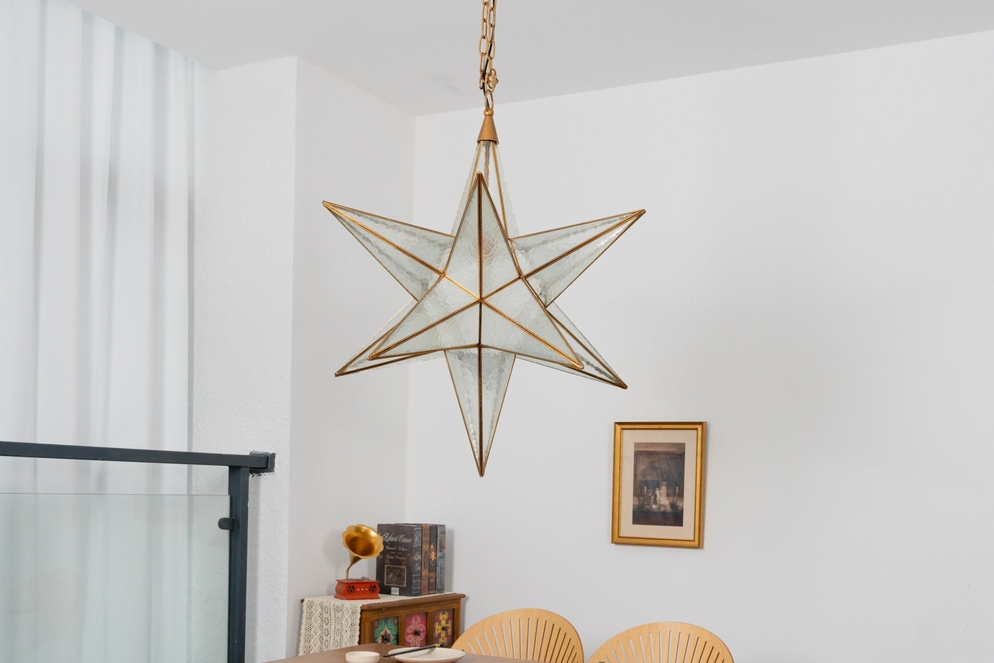 Sotr Elegant Glass Star Chandelier-Neutral Decor