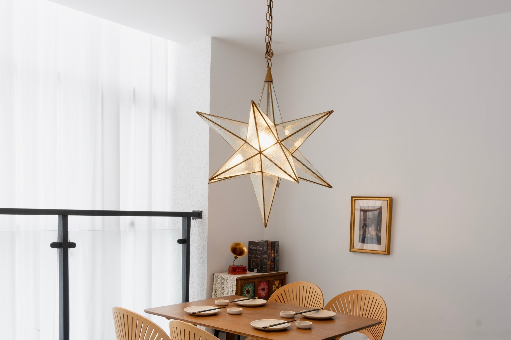 Sotr Elegant Glass Star Chandelier-Neutral Decor