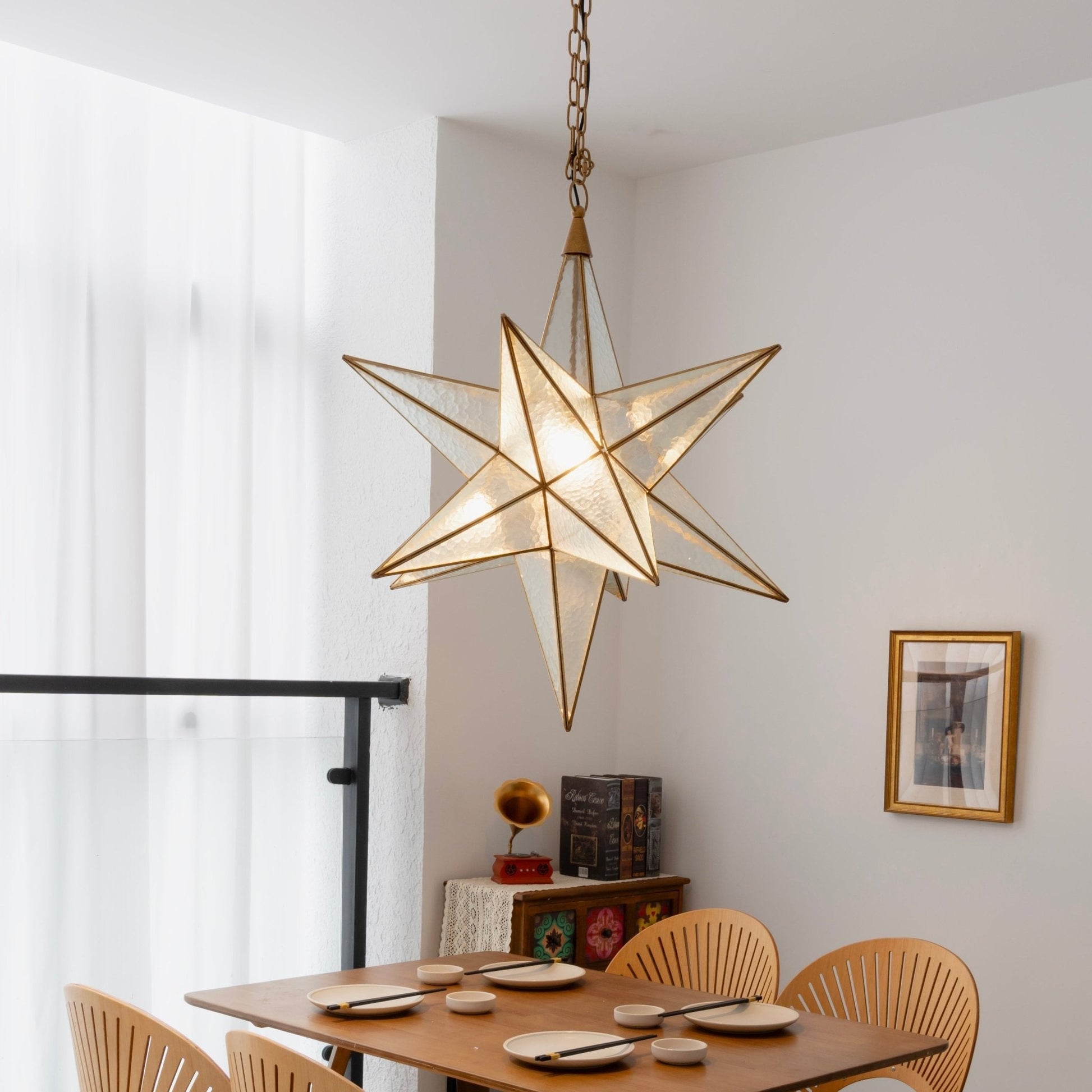Sotr Elegant Glass Star Chandelier-Neutral Decor
