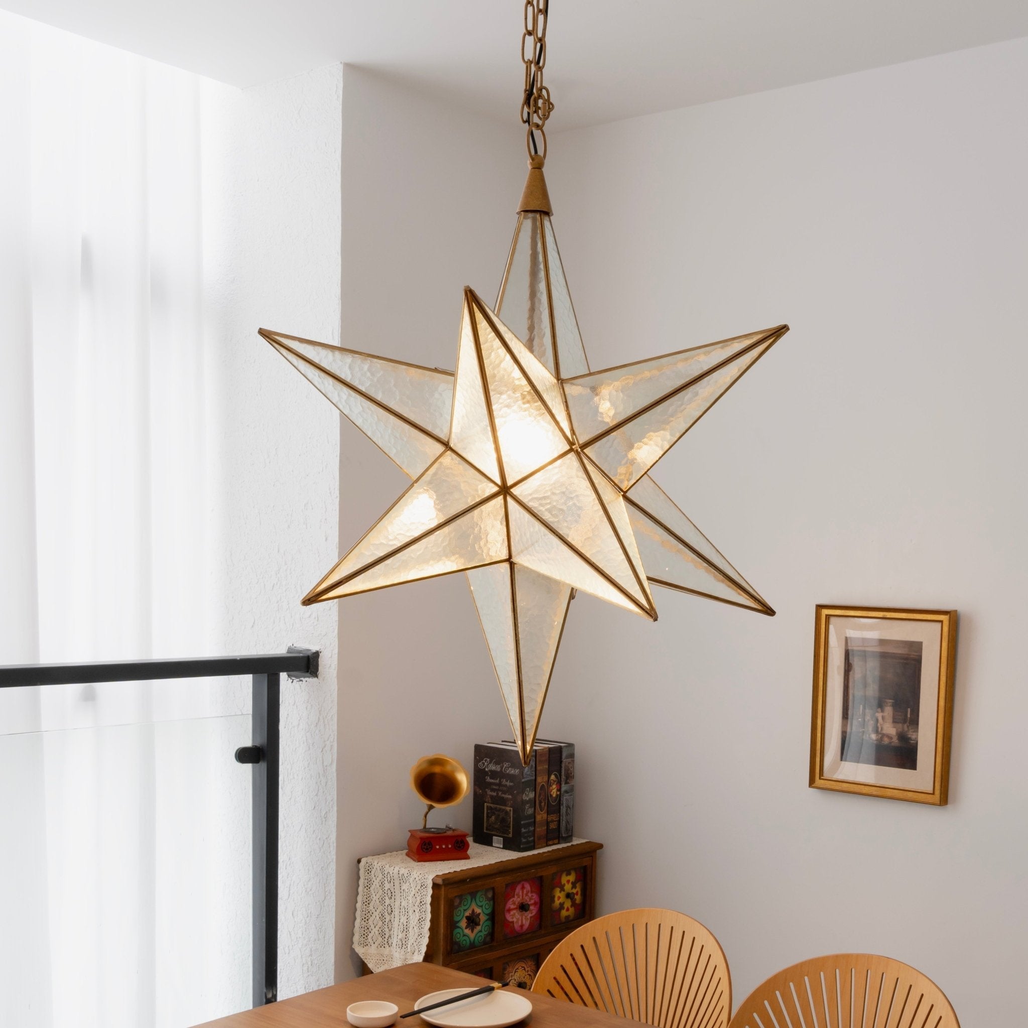 Sotr Elegant Glass Star Chandelier-Neutral Decor