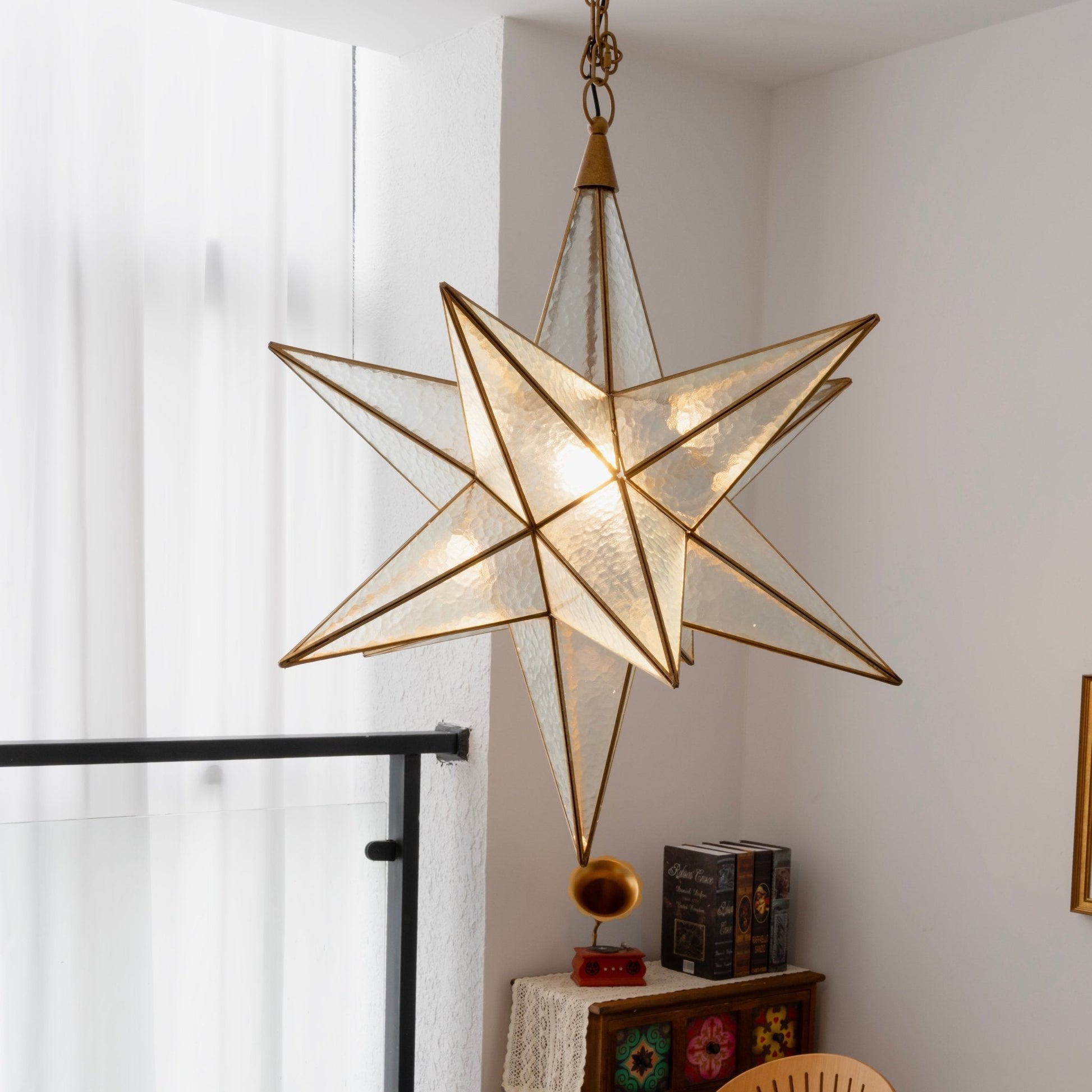 Sotr Elegant Glass Star Chandelier-Neutral Decor