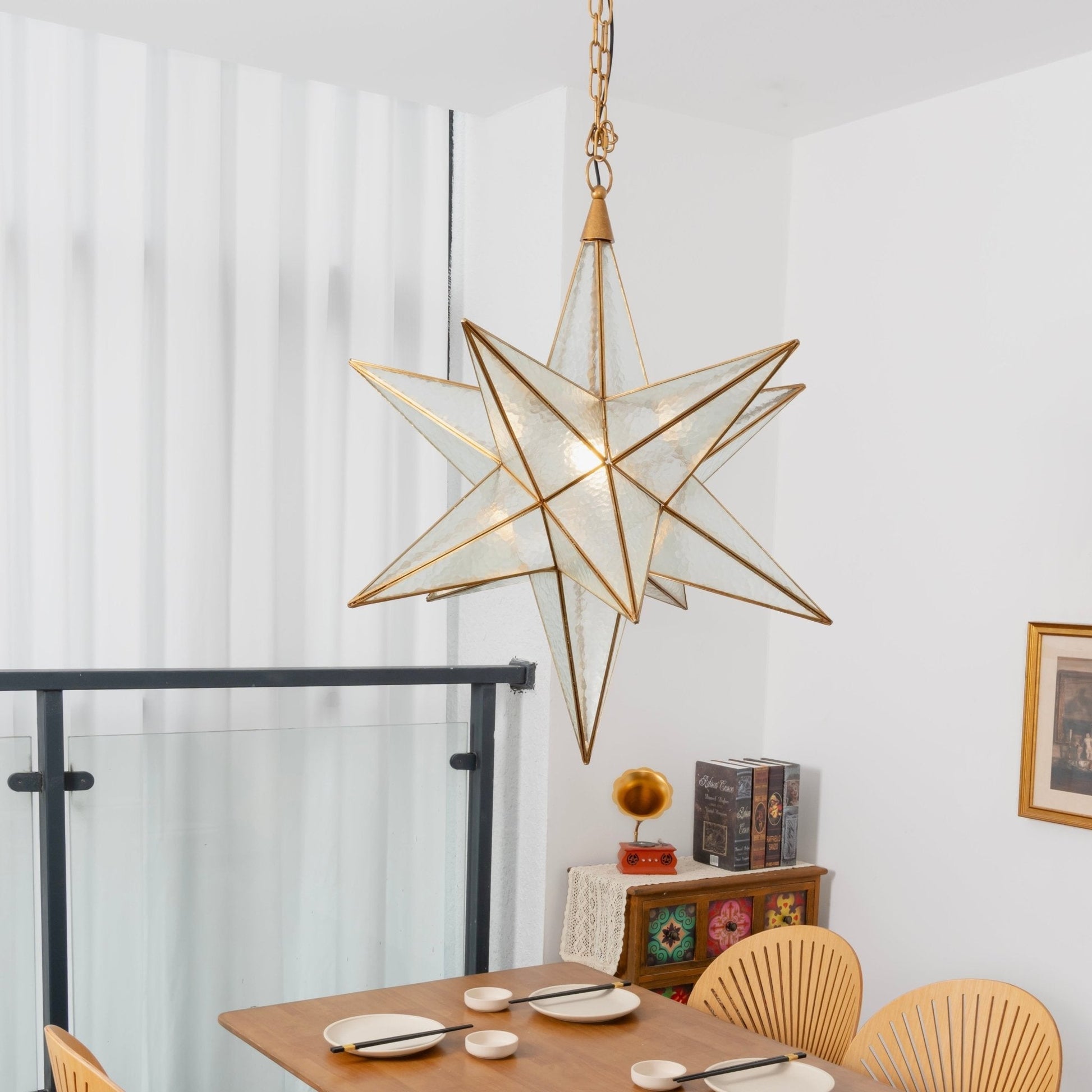 Sotr Elegant Glass Star Chandelier-Neutral Decor