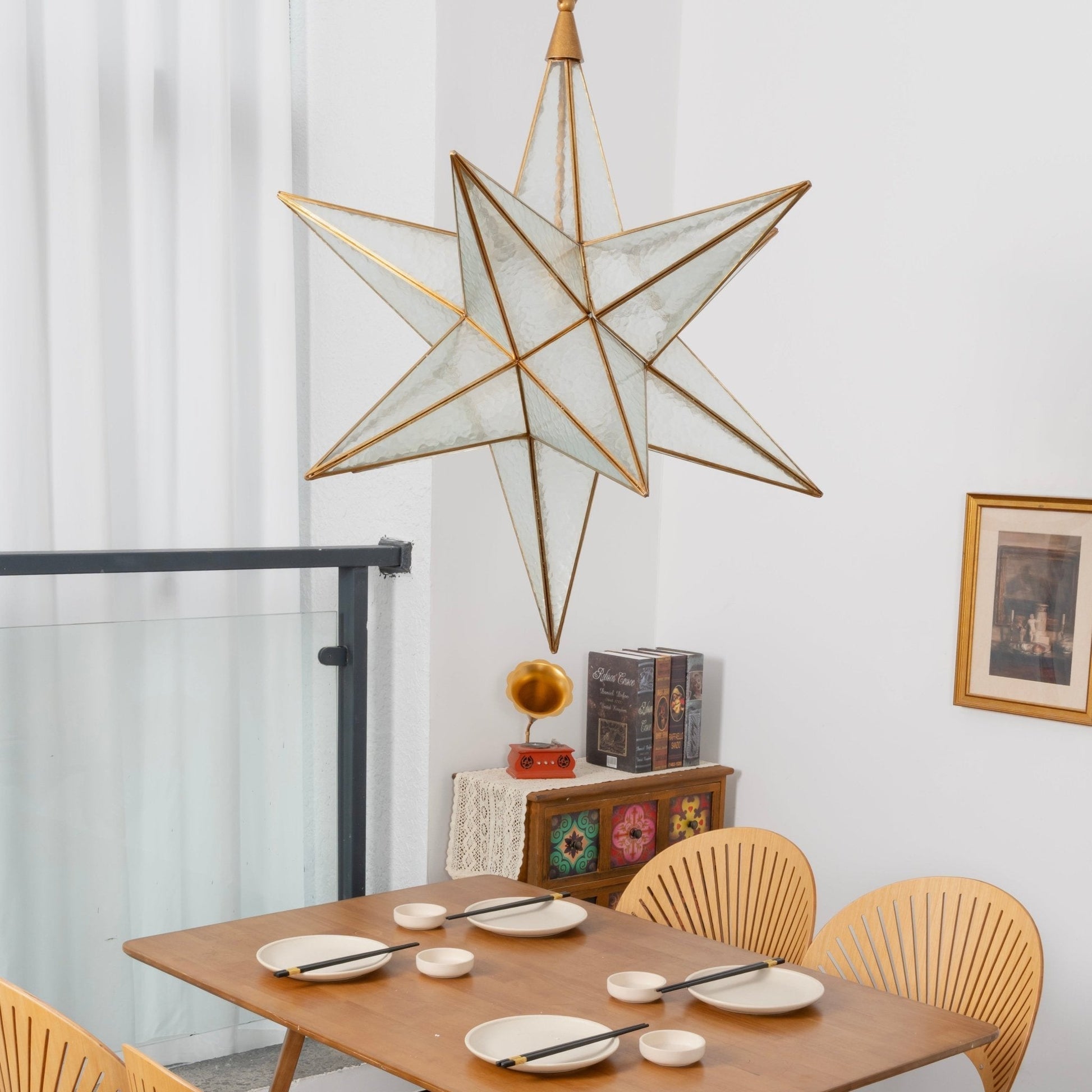 Sotr Elegant Glass Star Chandelier-Neutral Decor
