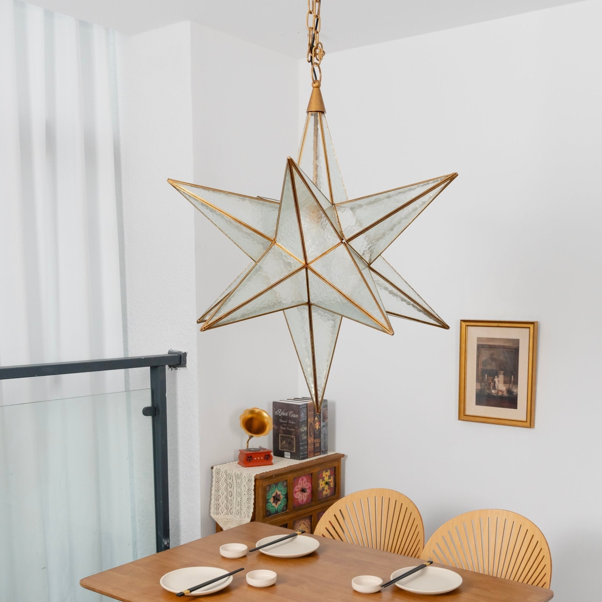 Sotr Elegant Glass Star Chandelier-Neutral Decor