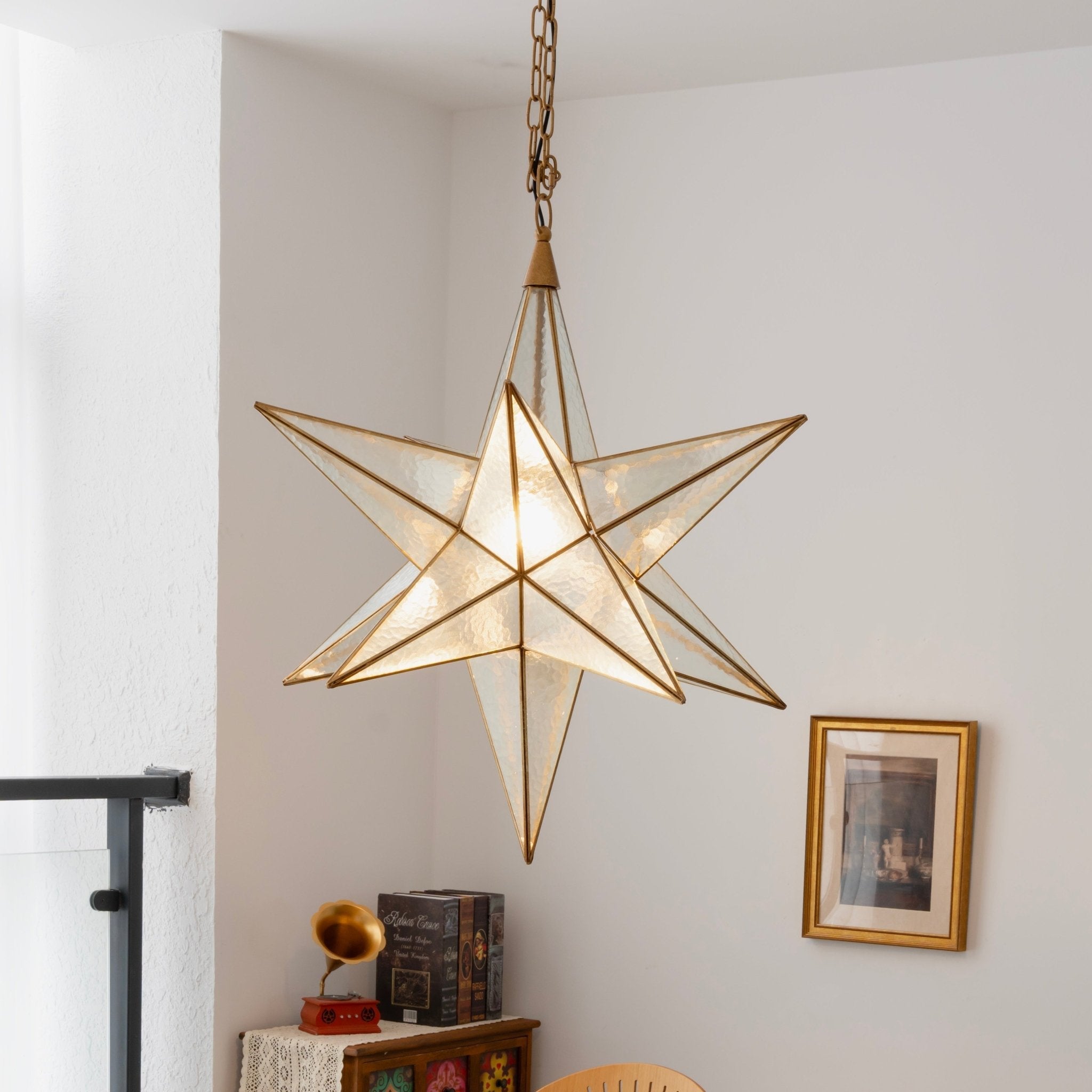 Sotr Elegant Glass Star Chandelier-Neutral Decor