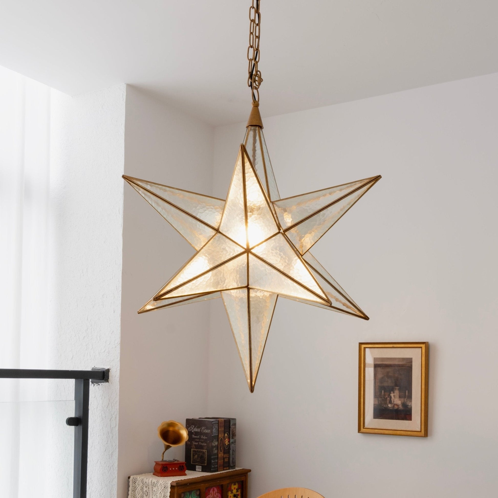 Sotr Elegant Glass Star Chandelier-Neutral Decor