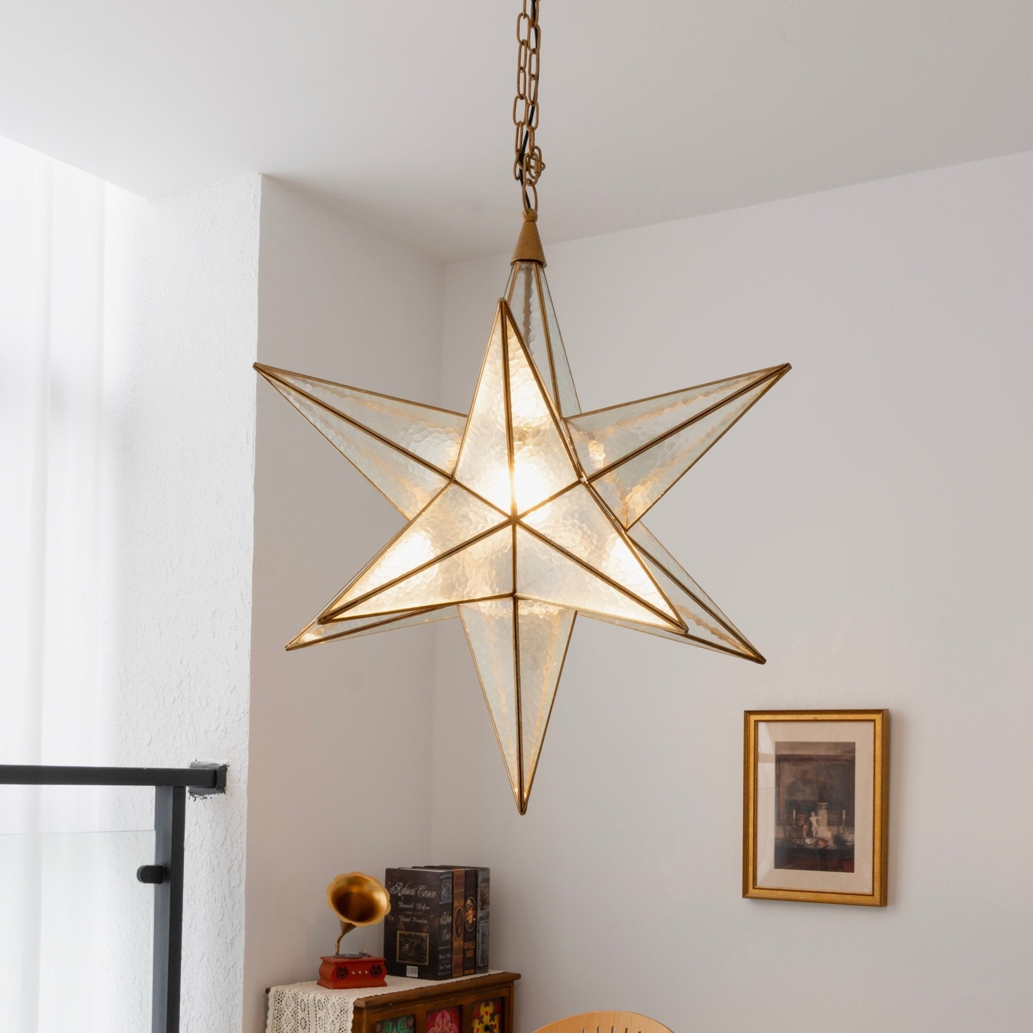 Sotr Elegant Glass Star Chandelier-Neutral Decor