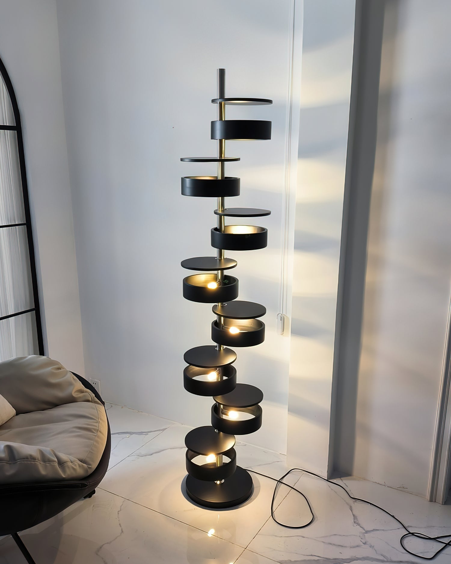Lynix Wooden Floor Lamp-Neutral Decor