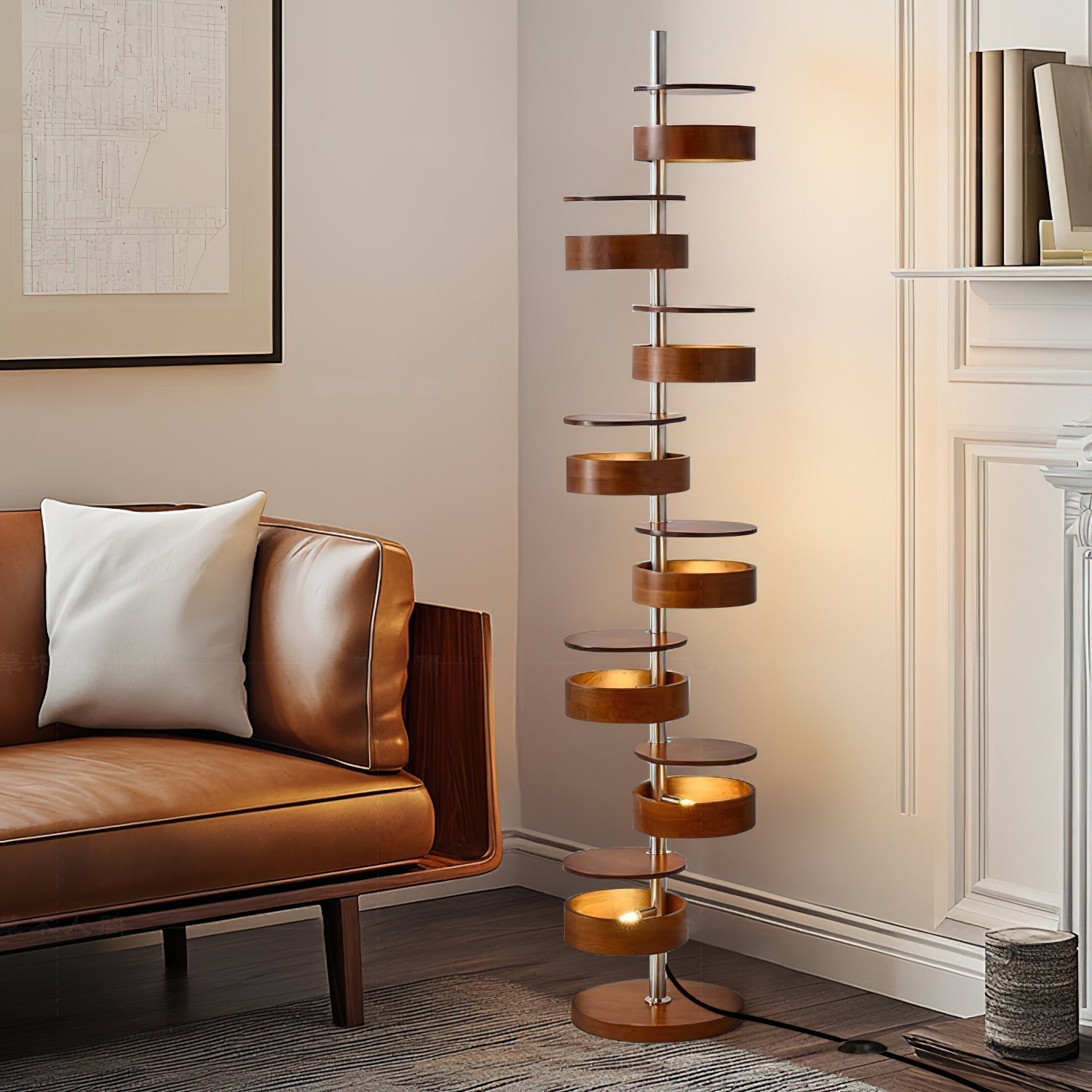 Lynix Wooden Floor Lamp-Neutral Decor