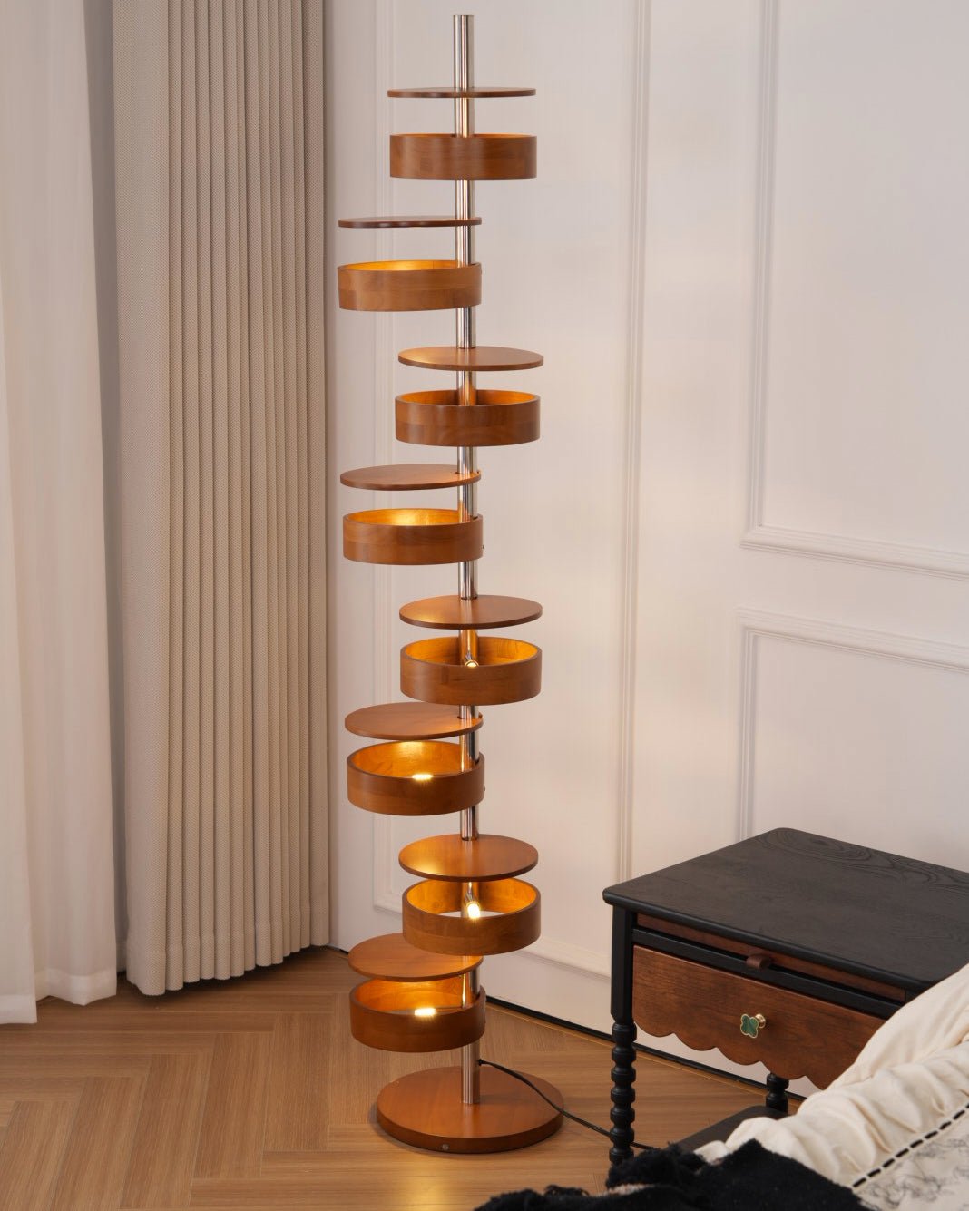 Lynix Wooden Floor Lamp-Neutral Decor