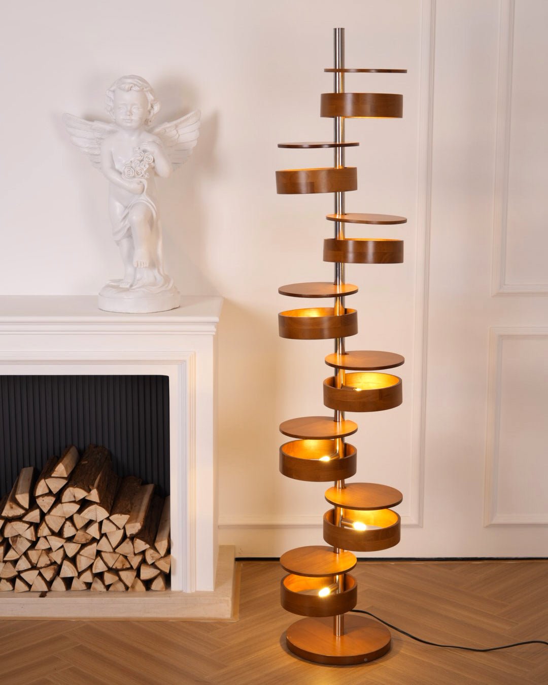 Lynix Wooden Floor Lamp-Neutral Decor