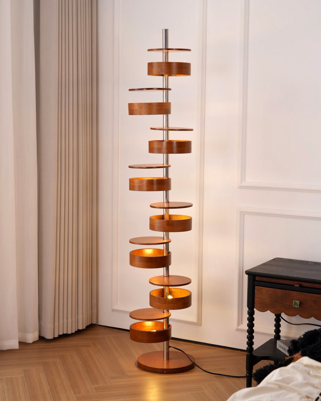 Lynix Wooden Floor Lamp-Neutral Decor