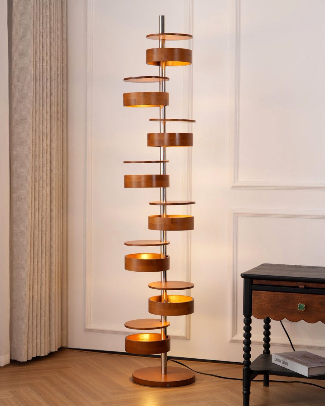 Lynix Wooden Floor Lamp-Neutral Decor