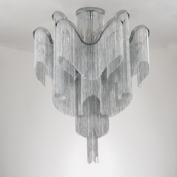 Luminous Cascade Chain Ceiling Light-Neutral Decor