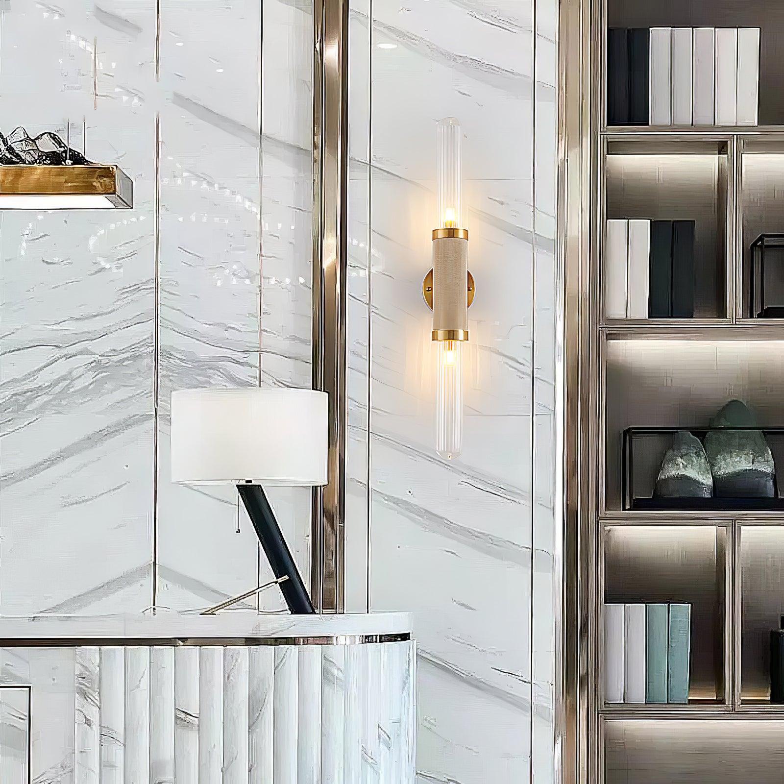 Alorira Nordic Art Column Glass Wall Sconce-Neutral Decor