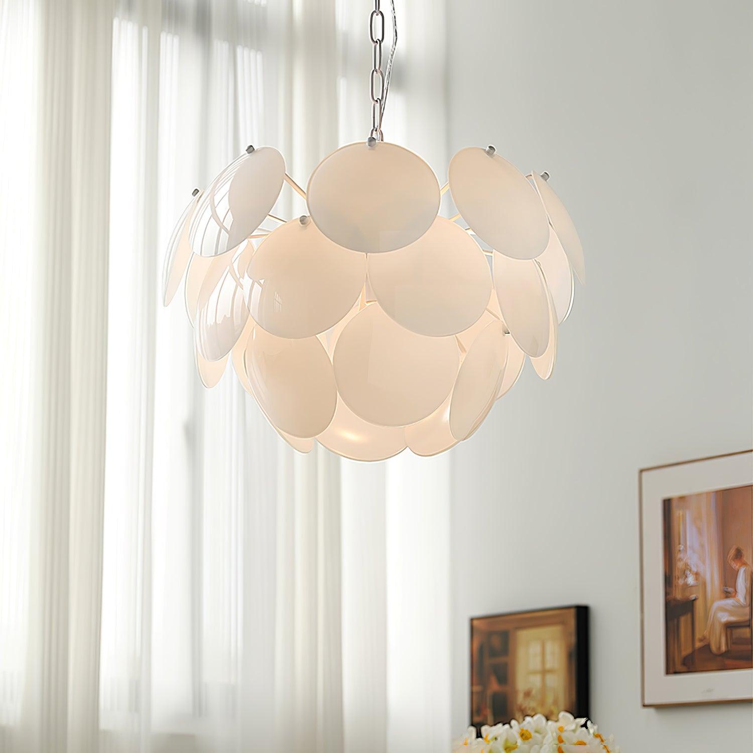Sophia Minimalist Glass Chandelier-Neutral Decor