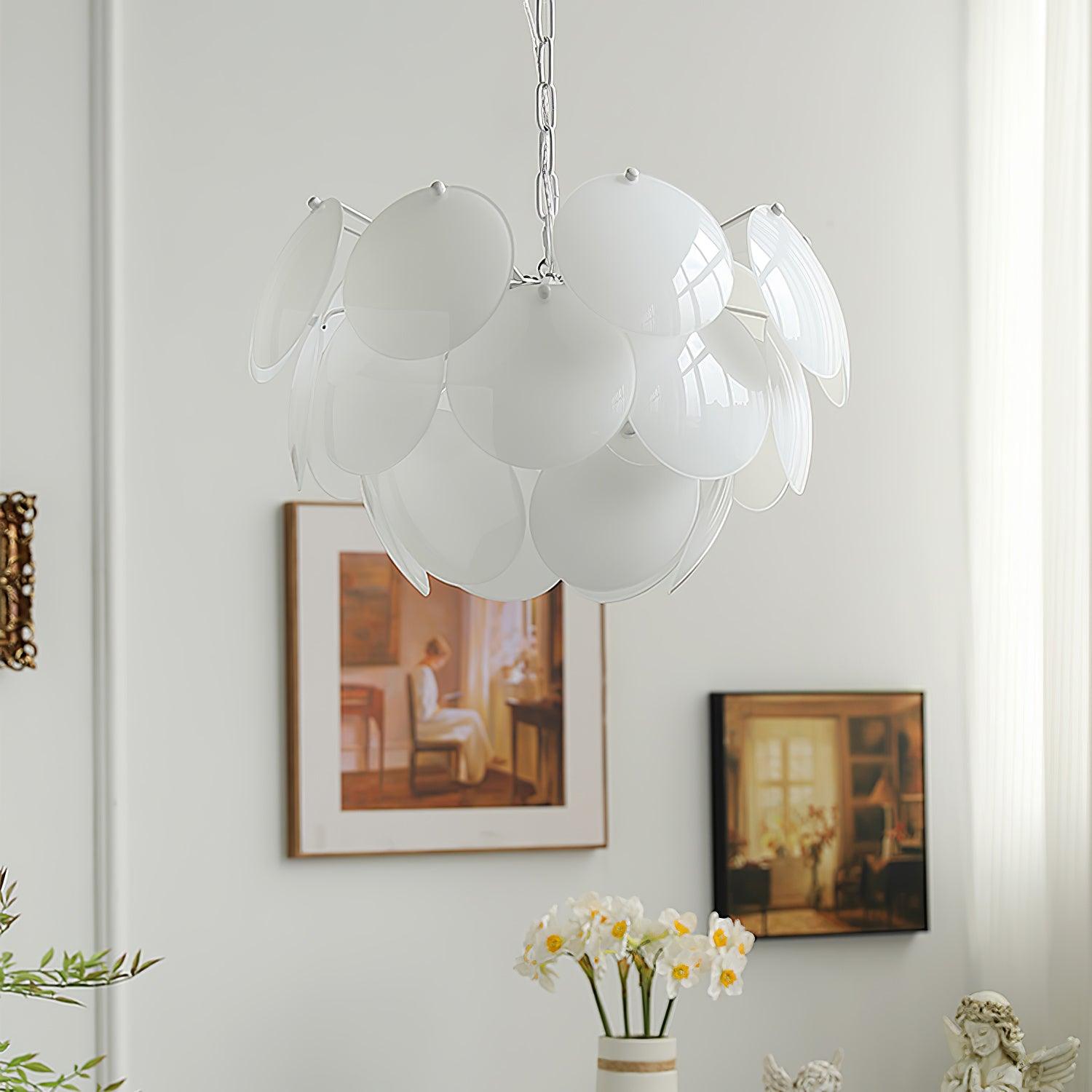 Sophia Minimalist Glass Chandelier-Neutral Decor