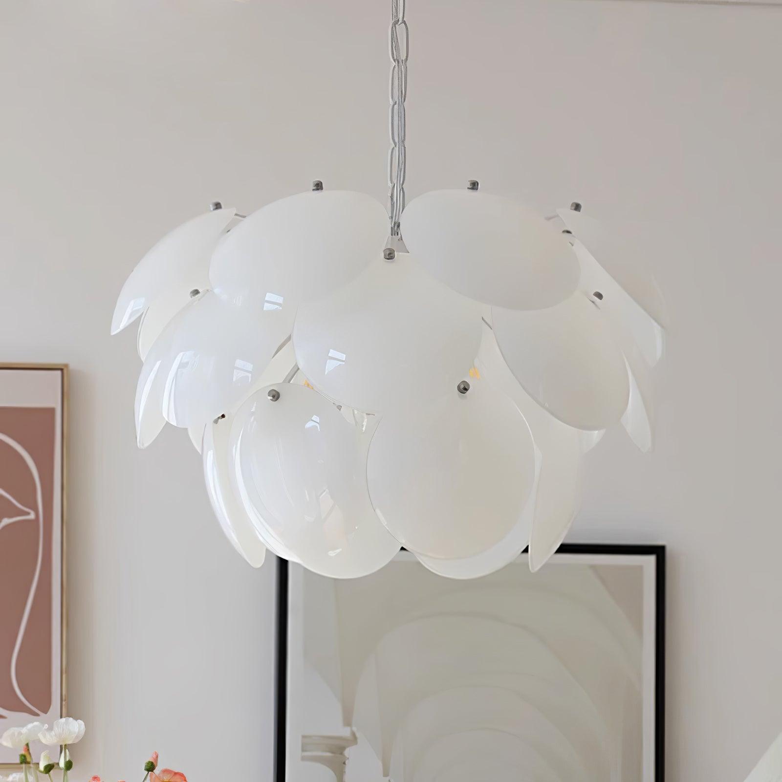 Sophia Minimalist Glass Chandelier-Neutral Decor
