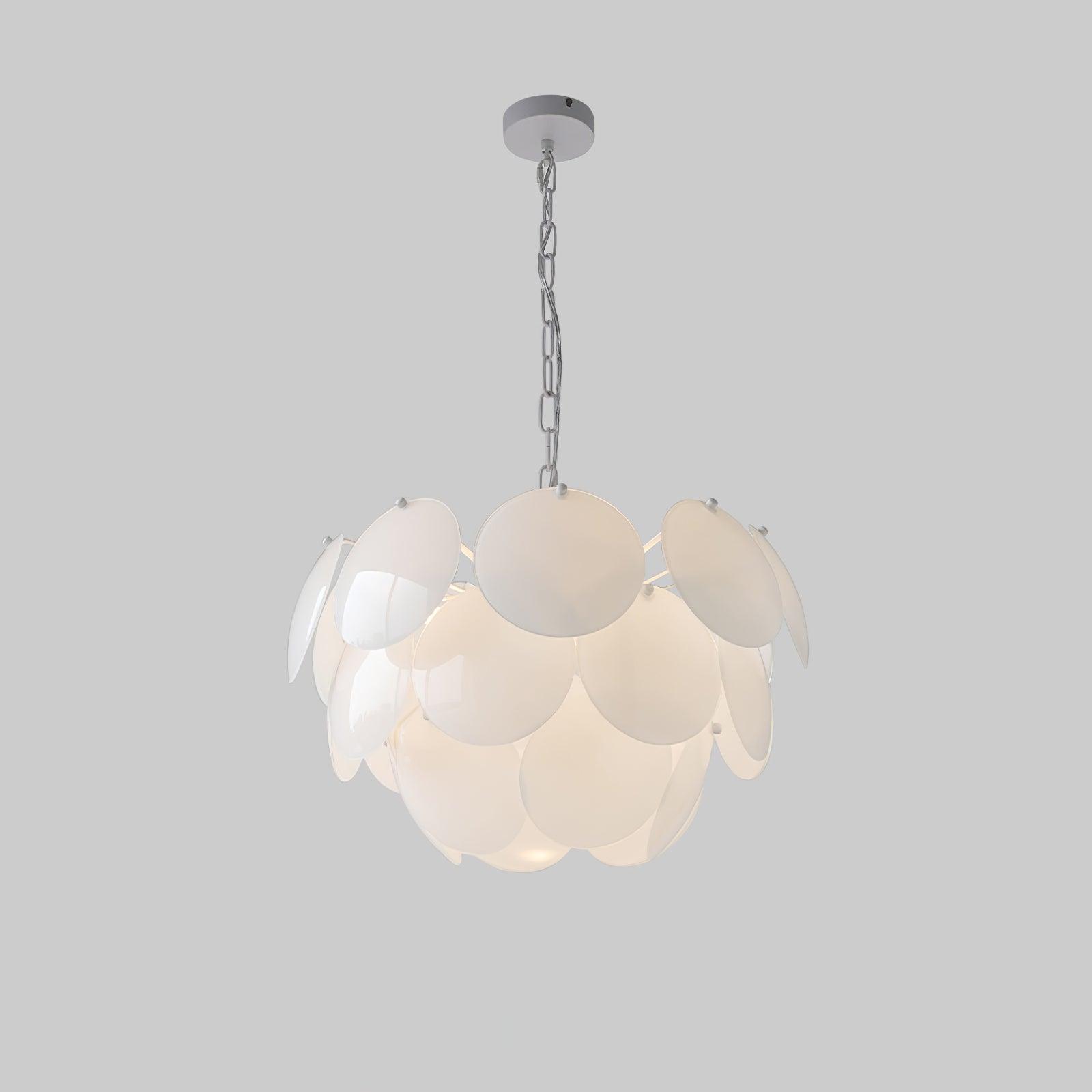 Sophia Minimalist Glass Chandelier-Neutral Decor