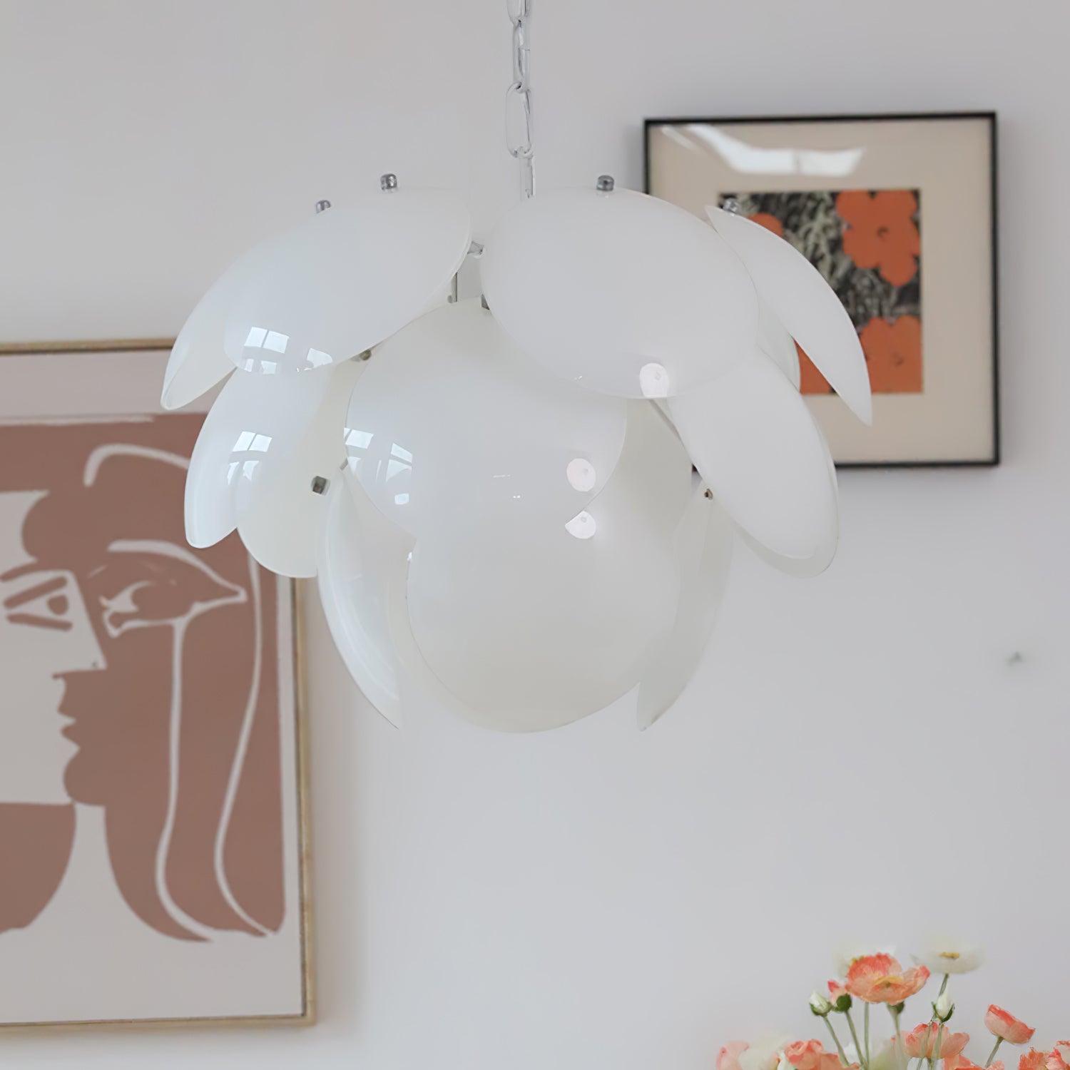 Sophia Minimalist Glass Chandelier-Neutral Decor