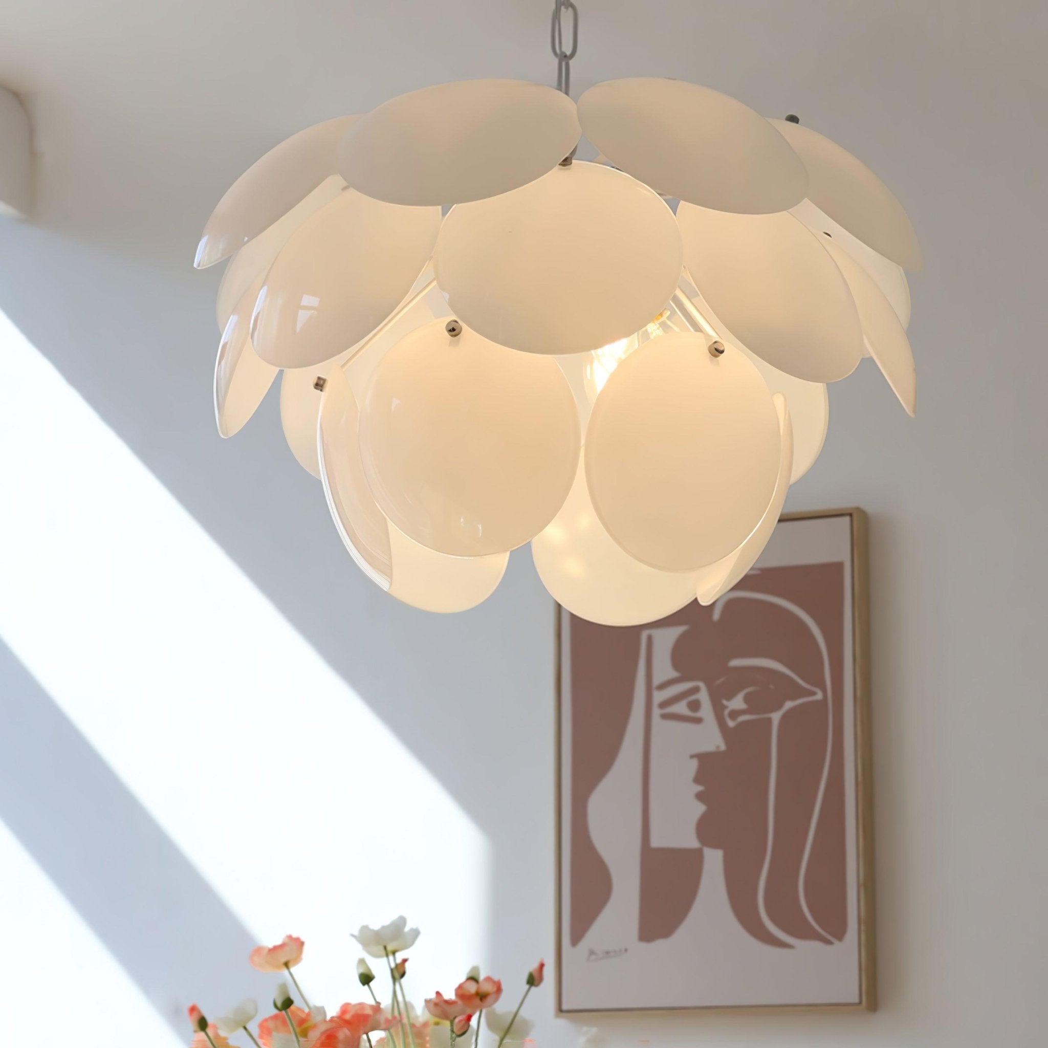 Sophia Minimalist Glass Chandelier-Neutral Decor
