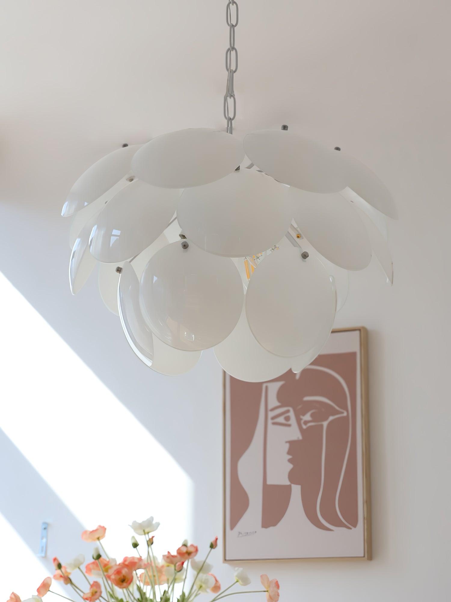 Sophia Minimalist Glass Chandelier-Neutral Decor