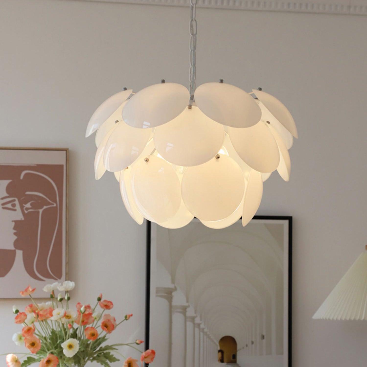 Sophia Minimalist Glass Chandelier-Neutral Decor
