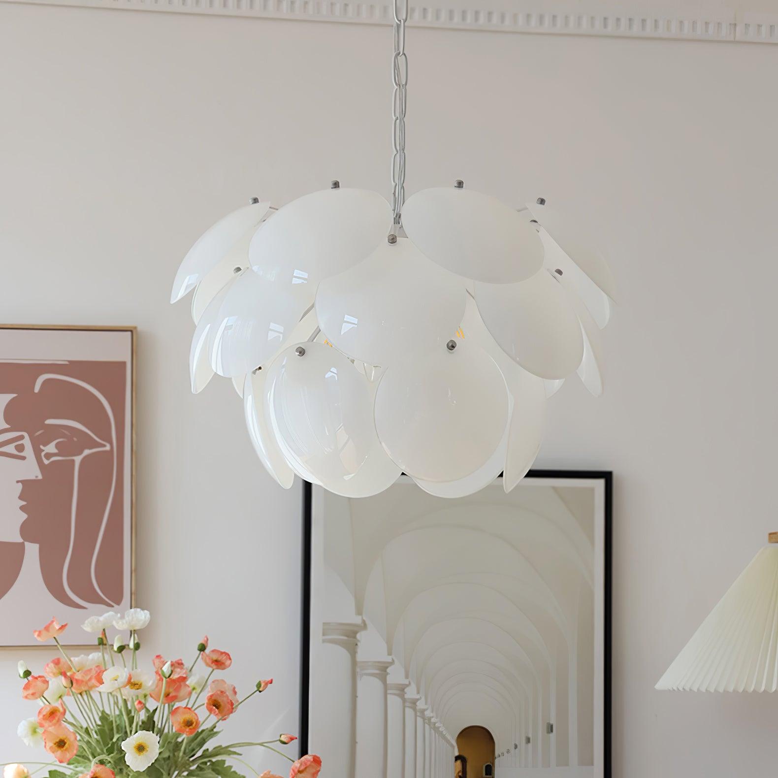 Sophia Minimalist Glass Chandelier-Neutral Decor